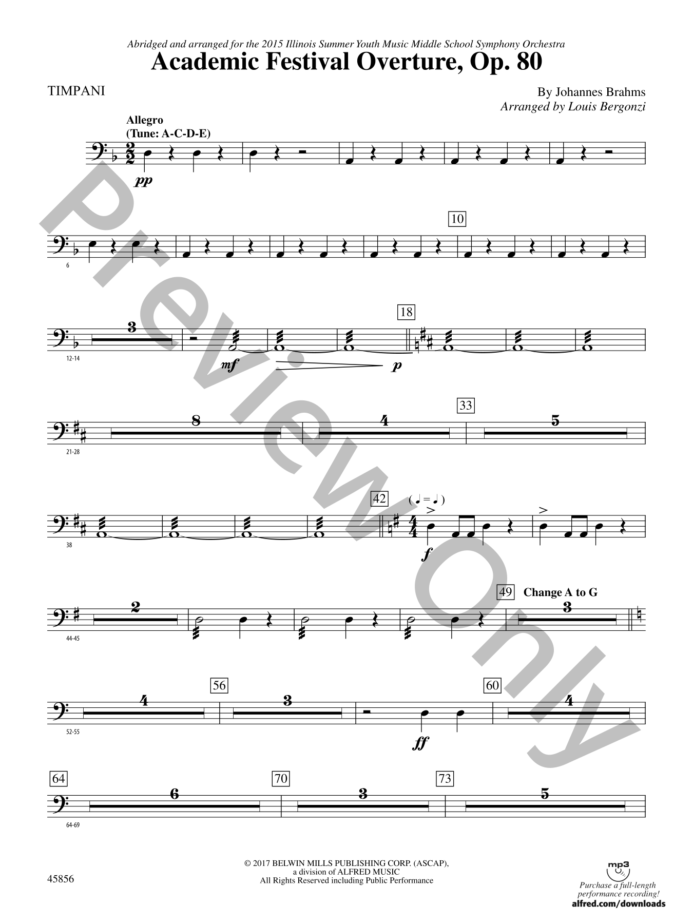 Academic Festival Overture, Op. 80 Orchestra Sheet Music | J.W. Pepper
