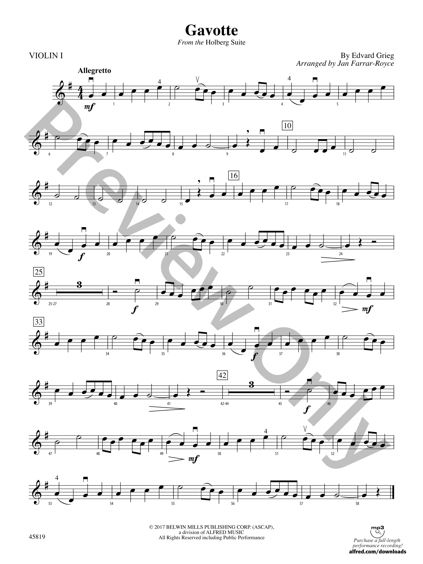 Gavotte Orchestra Sheet Music | J.W. Pepper