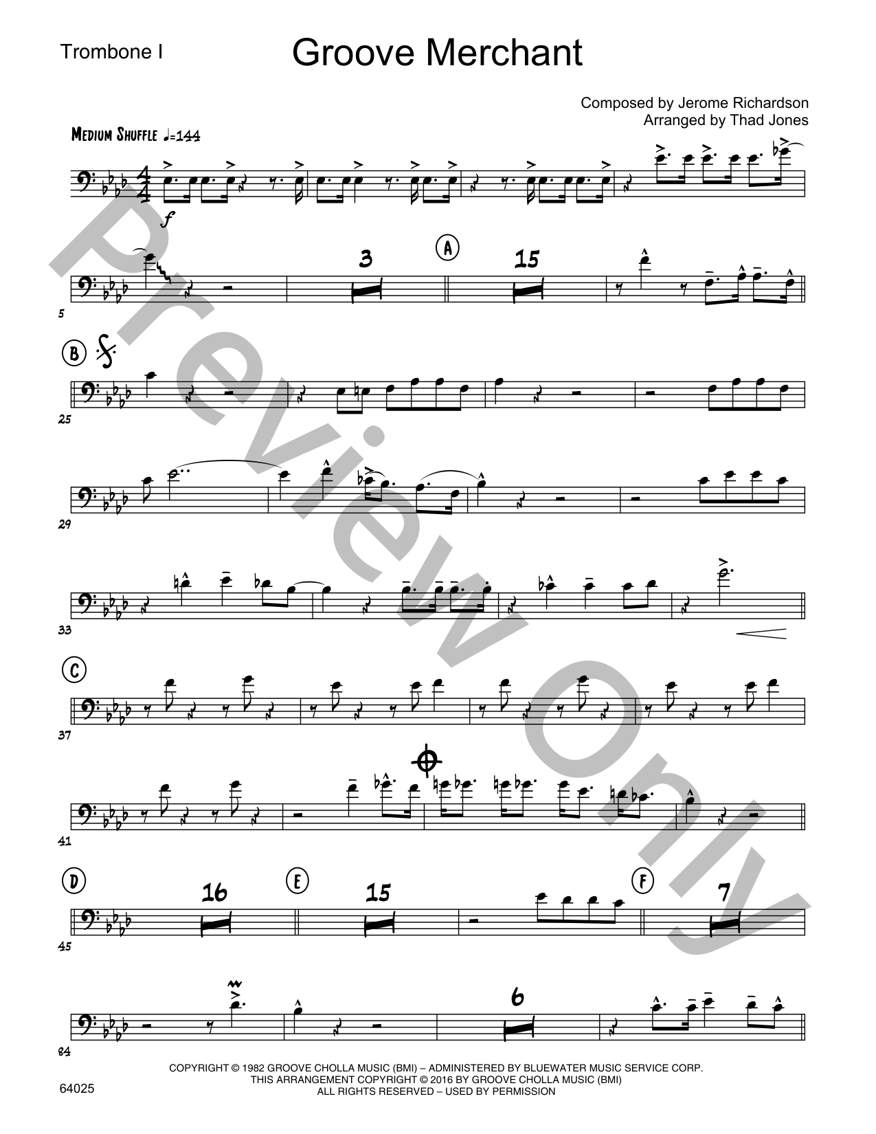 ビッグバンド譜面：Groove Merchant/Thad Jones Groove Merchant Jazz Sheet Music | J.W. Pepper