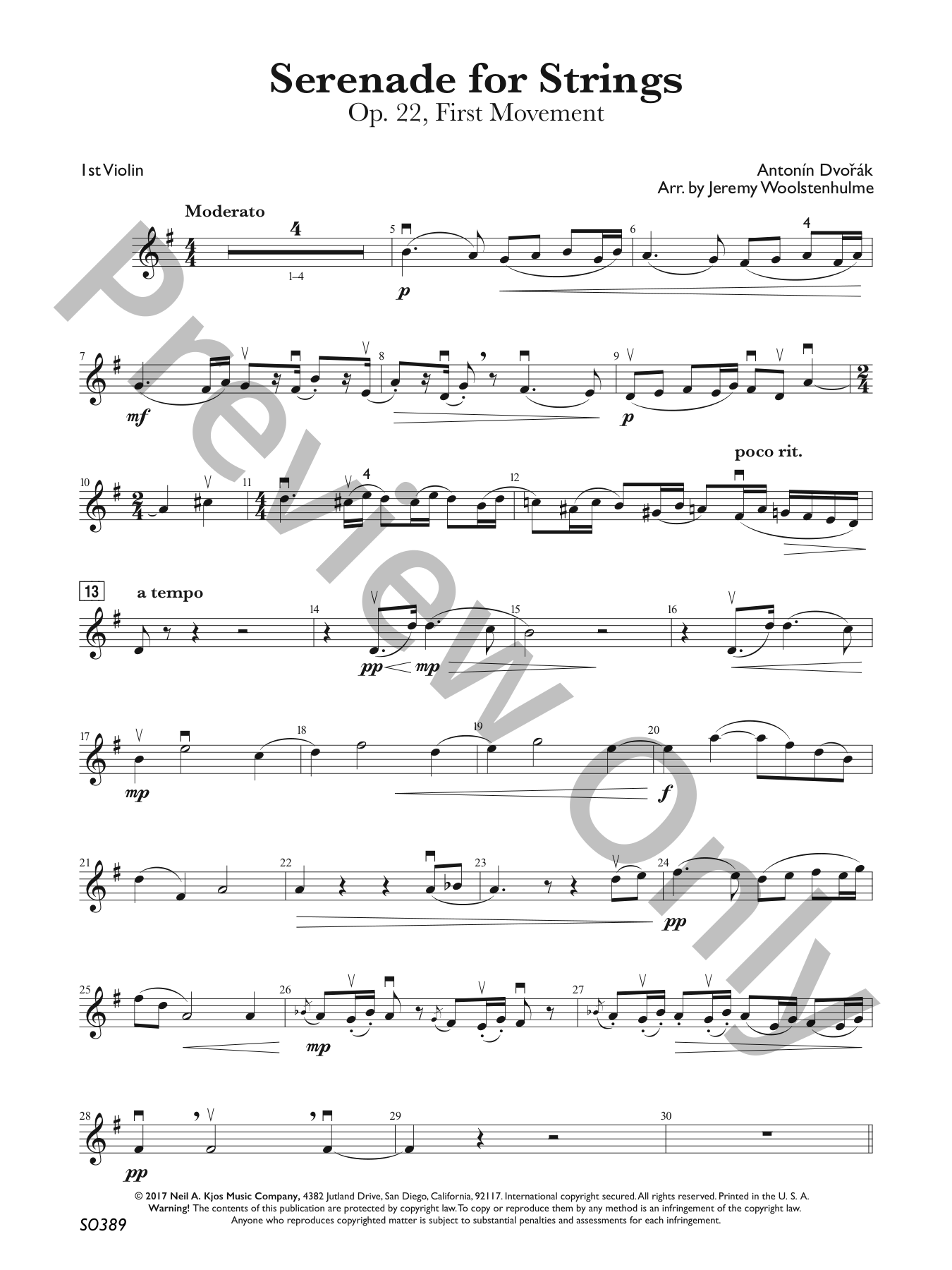 Serenade for Strings, Op. 22 Orchestra Sheet Music | J.W. Pepper