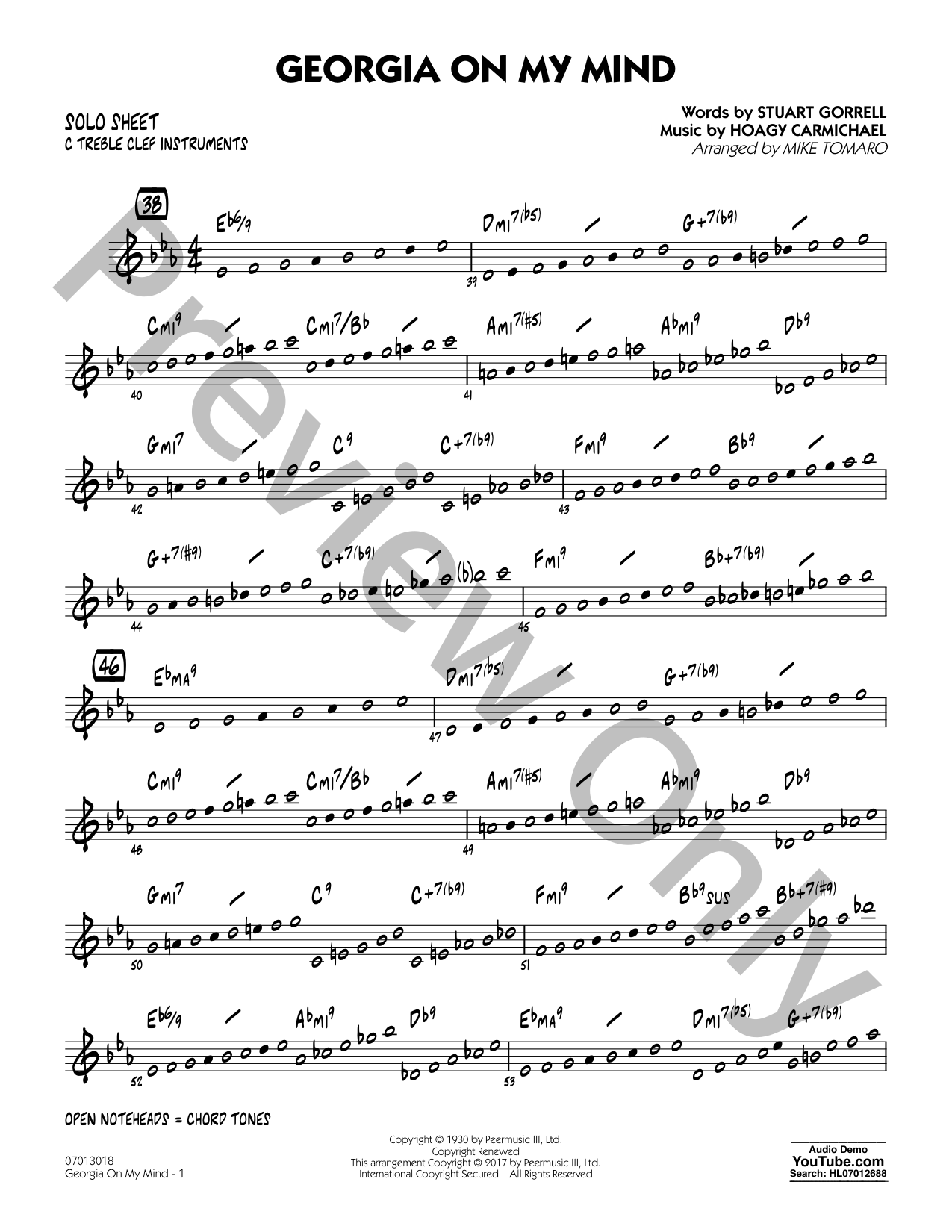 Georgia on My Mind Jazz Sheet Music | J.W. Pepper