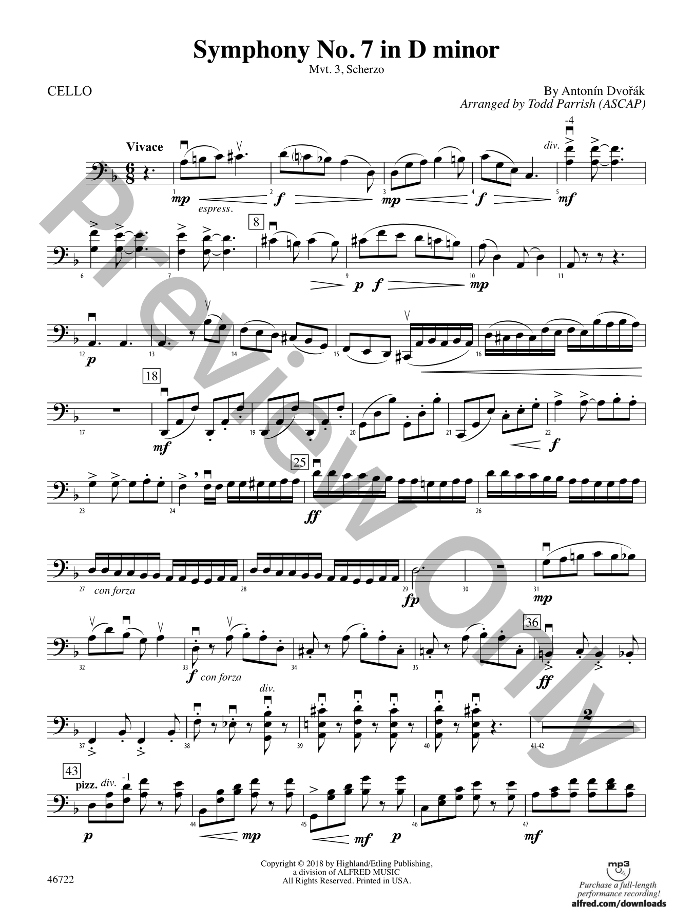 Symphony No. 7 in D Minor Orchestra Sheet Music | J.W. Pepper