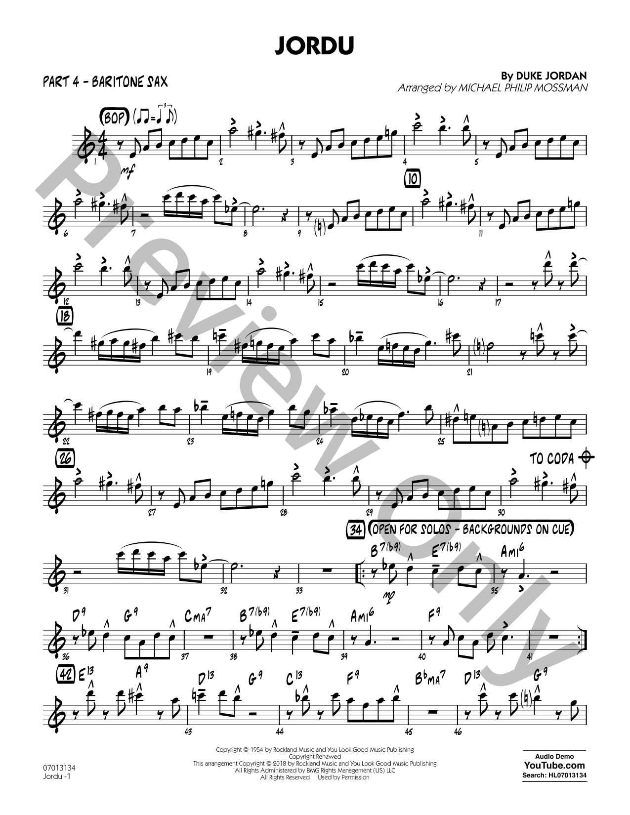 Jordu Jazz Sheet Music | J.W. Pepper