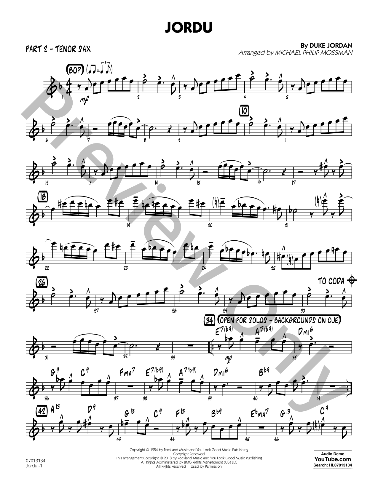 Jordu Jazz Sheet Music | J.W. Pepper