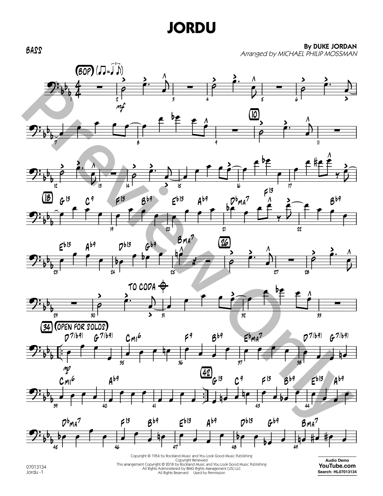 Jordu Jazz Sheet Music | J.W. Pepper