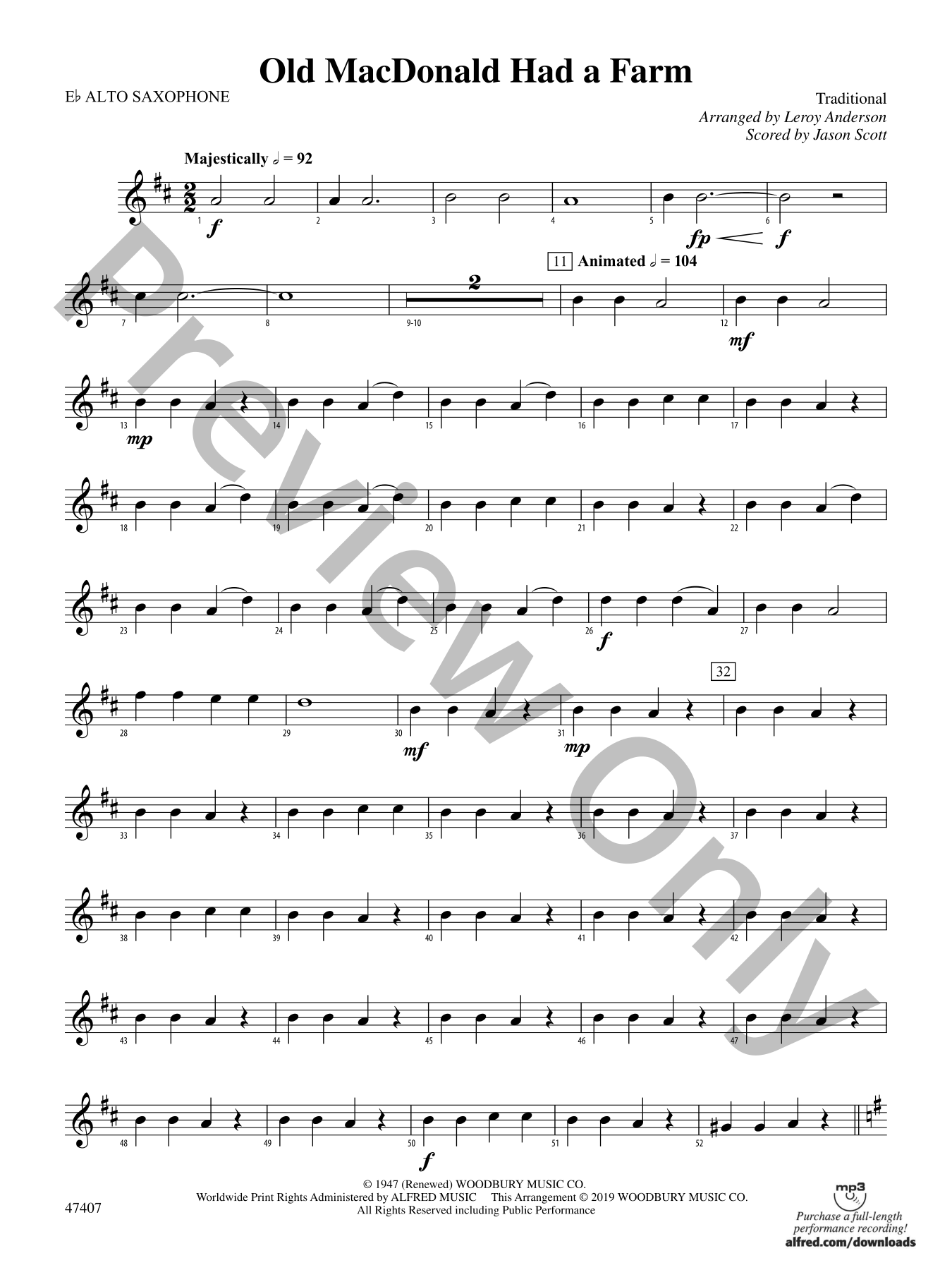 Old MacDonald Had a Farm Concert Band Sheet Music | J.W. Pepper