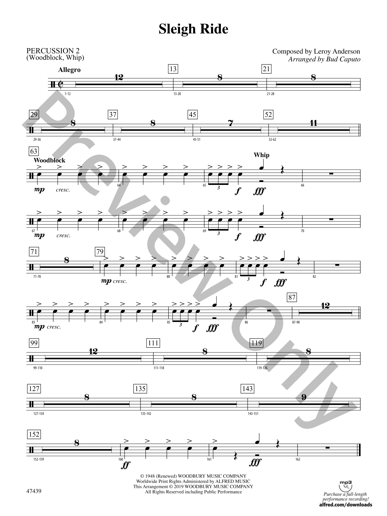 Sleigh Ride Orchestra Sheet Music | J.W. Pepper