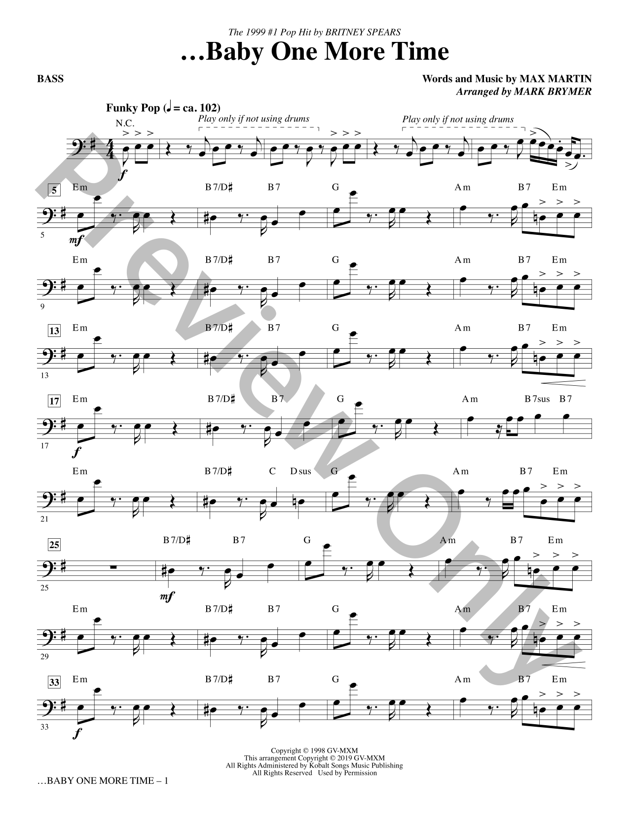 Baby One More Time Choral Sheet Music | J.W. Pepper