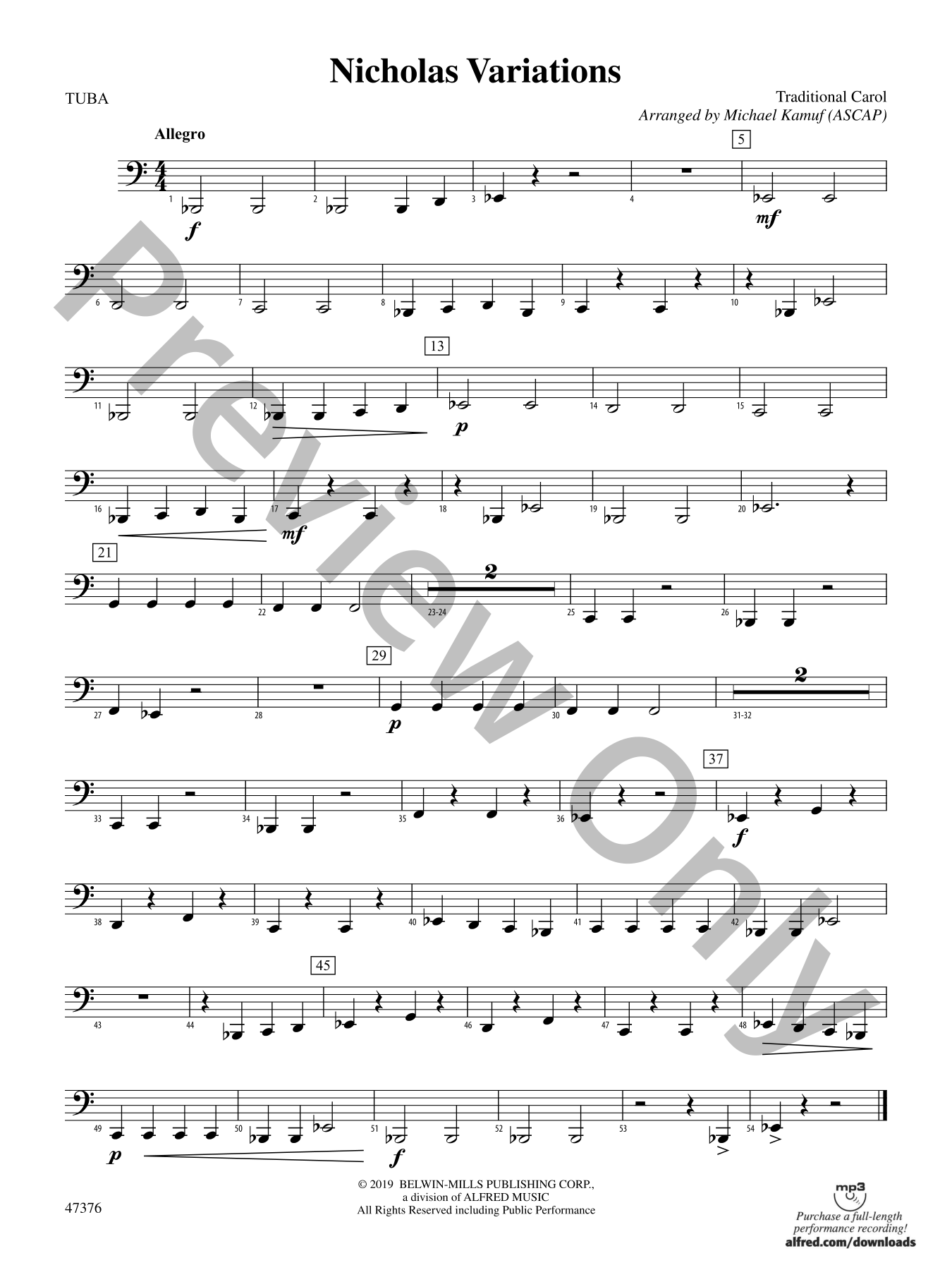 Nicholas Variations Concert Band Sheet Music | J.W. Pepper