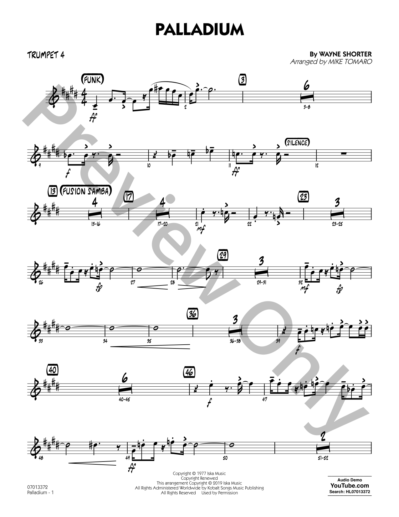 Palladium Jazz Sheet Music | J.W. Pepper