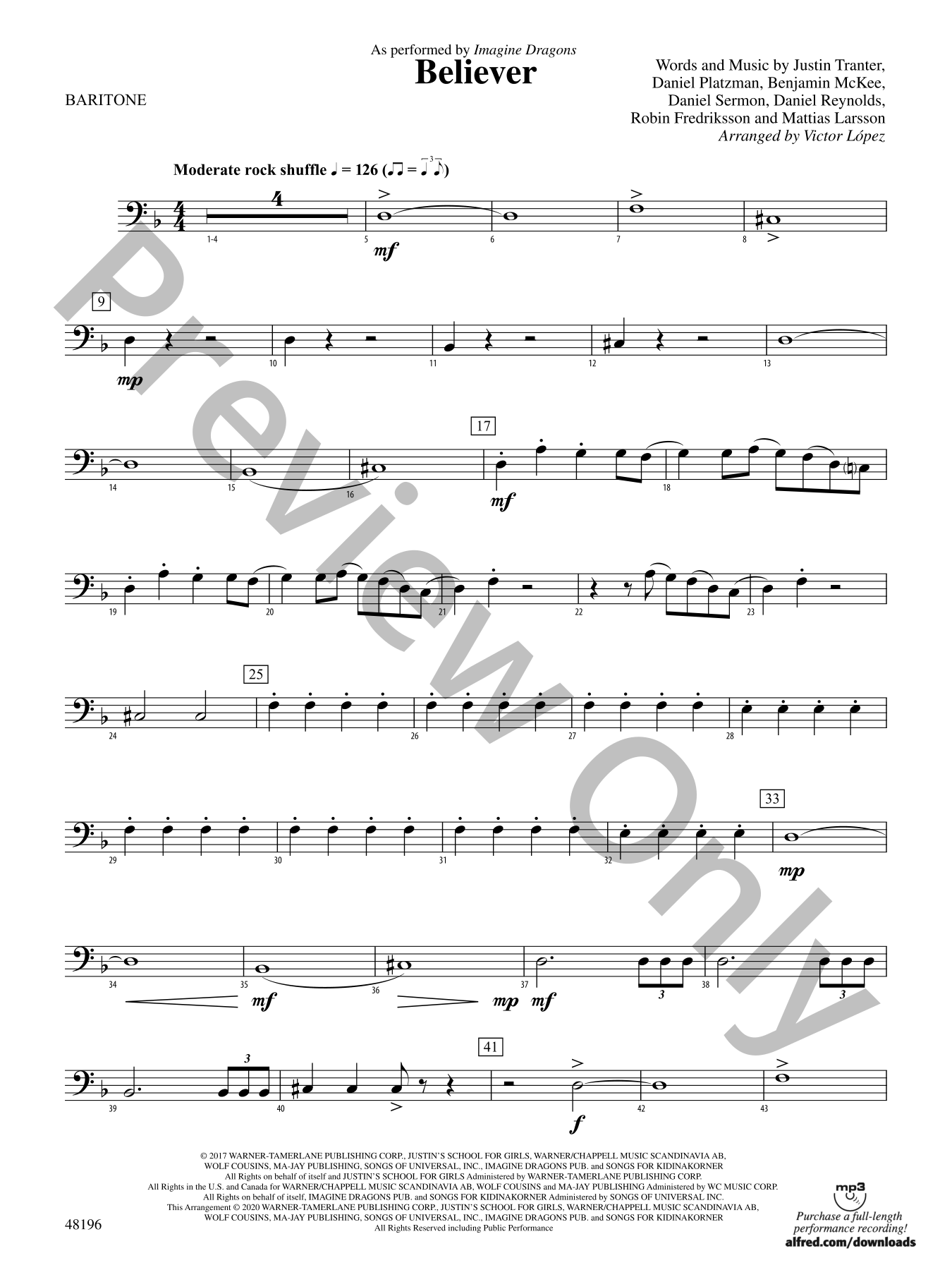 Believer Concert Band Sheet Music | J.W. Pepper