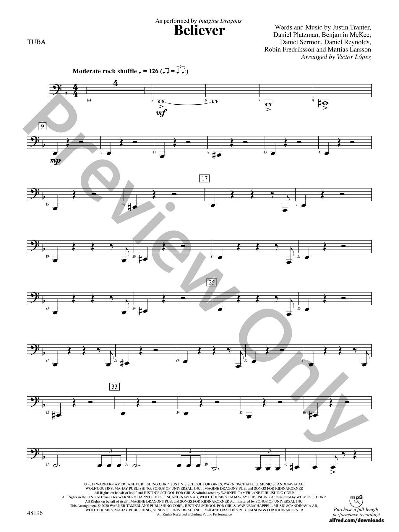 Believer Concert Band Sheet Music | J.W. Pepper