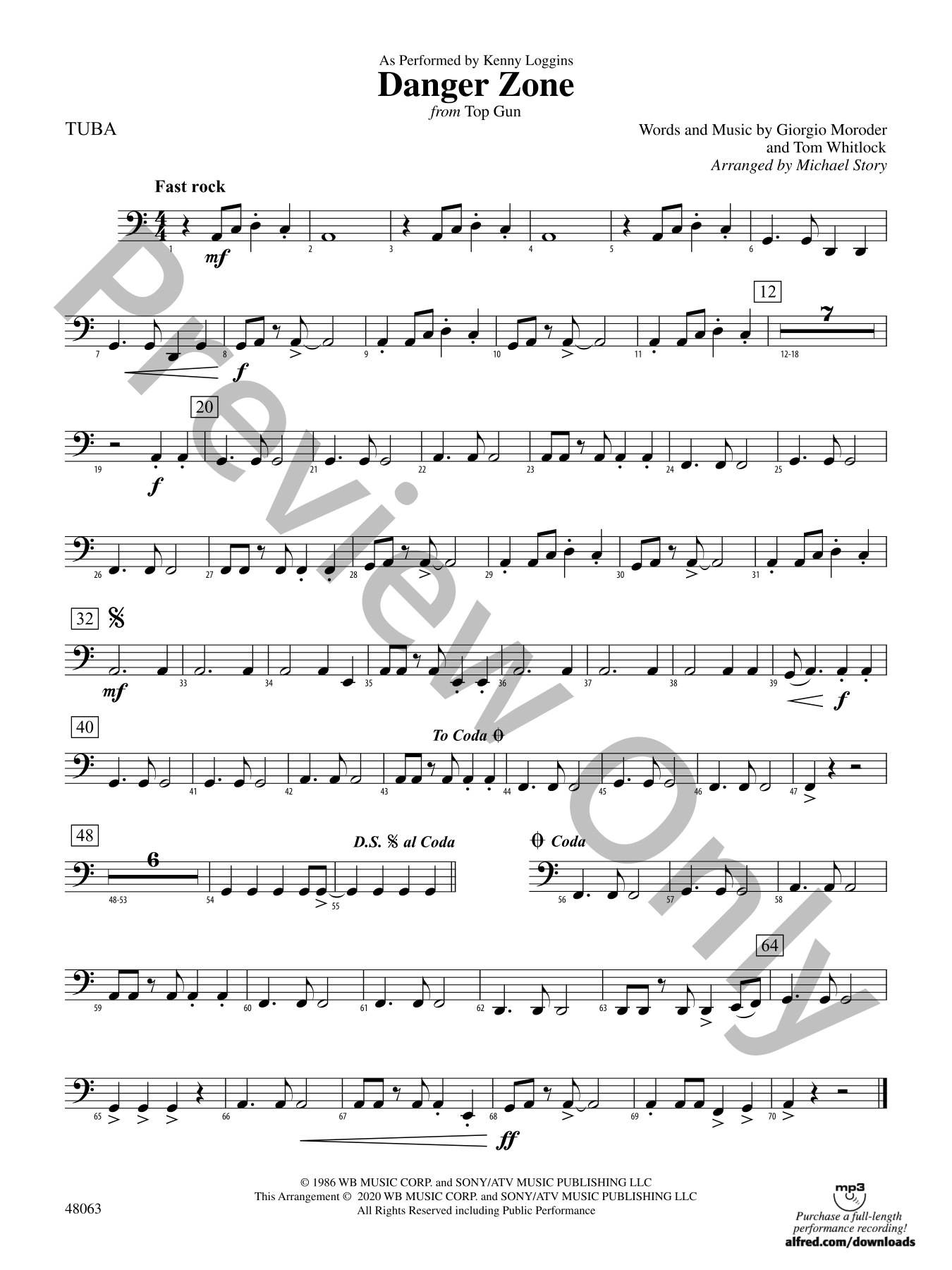琴音ページ Danger Zone Orchestra Sheet Music | J.W. Pepper
