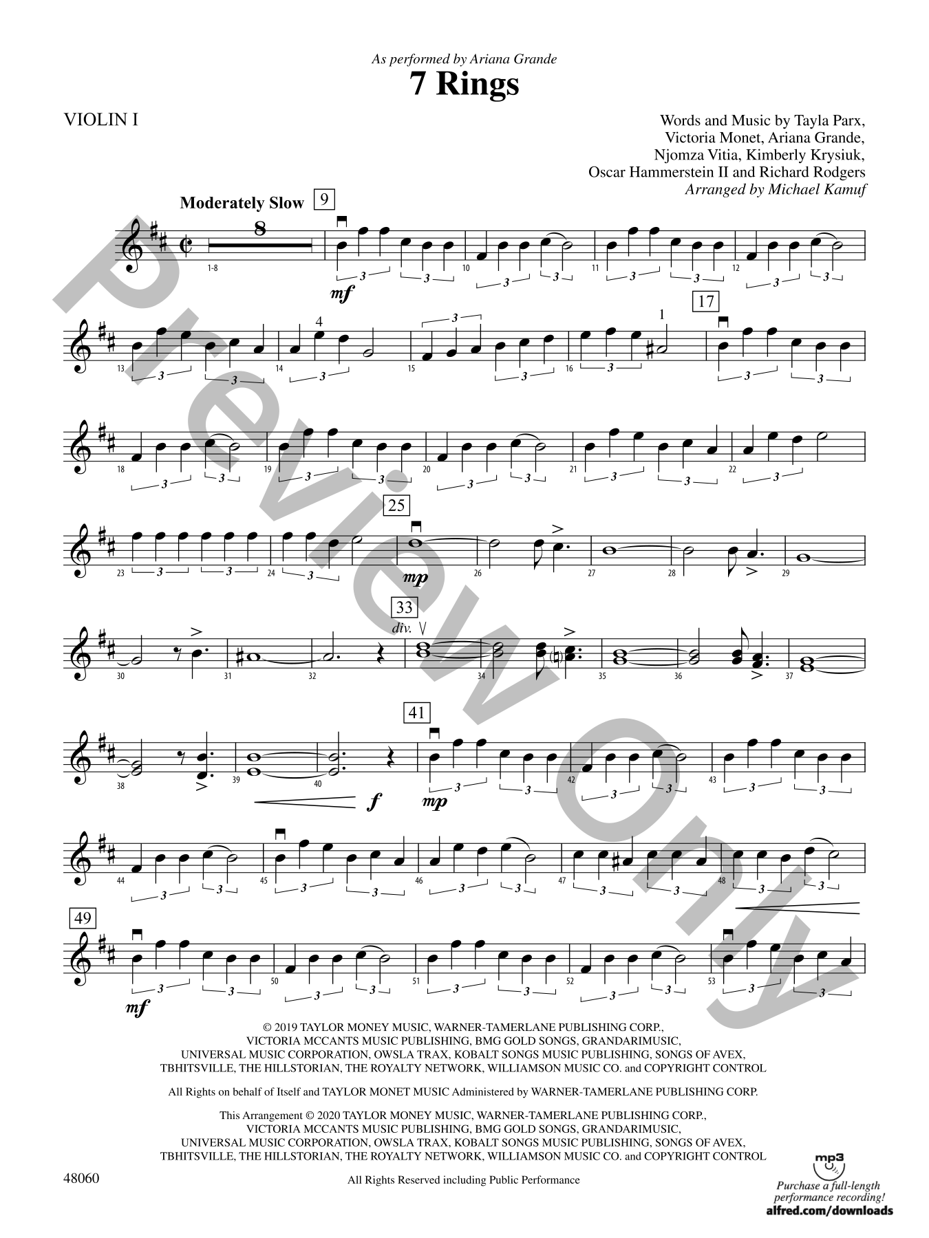 7 Rings Orchestra Sheet Music | J.W. Pepper