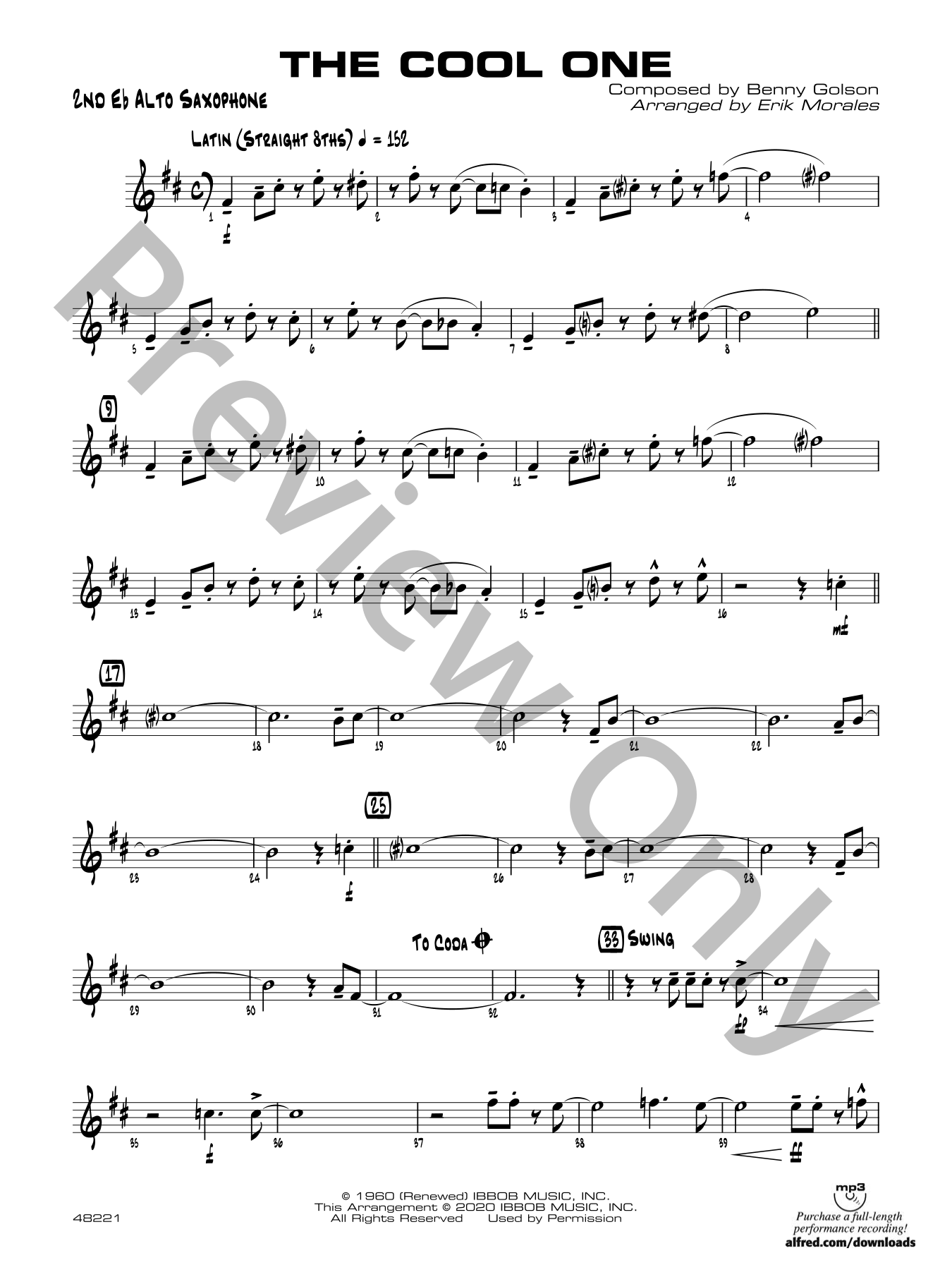 The Cool One Jazz Sheet Music | J.W. Pepper