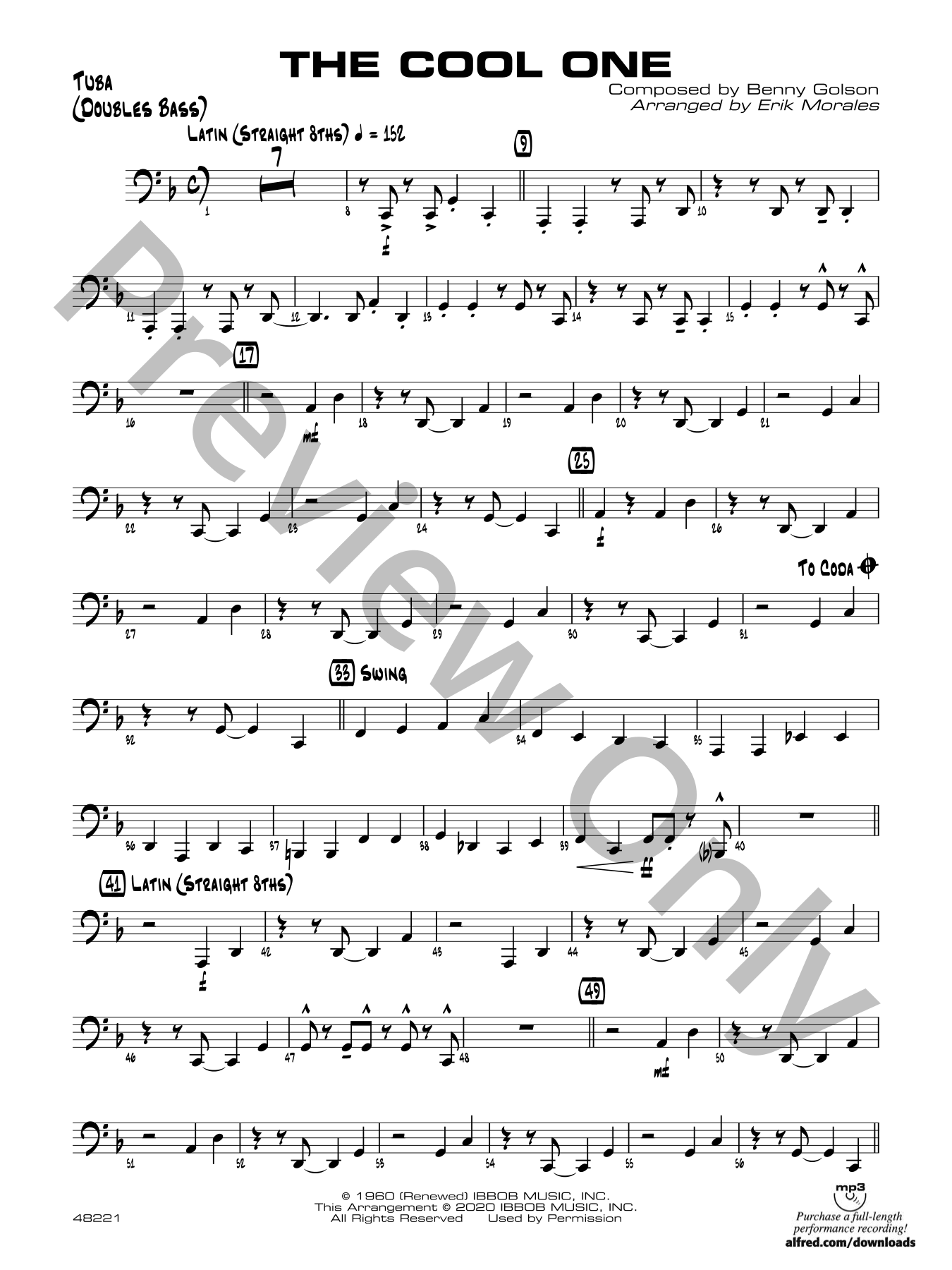 The Cool One Jazz Sheet Music | J.W. Pepper