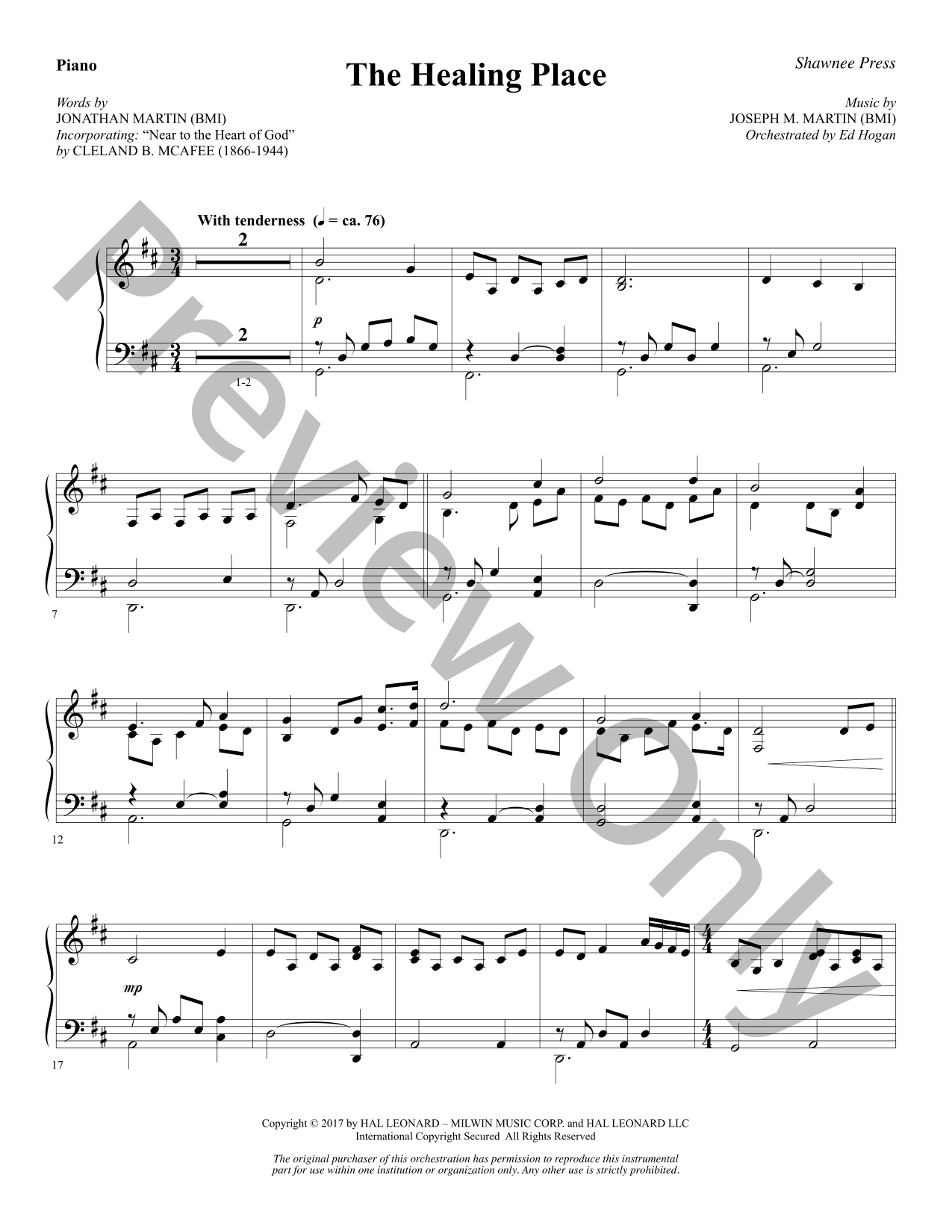 The Healing Place Choral Sheet Music | J.W. Pepper