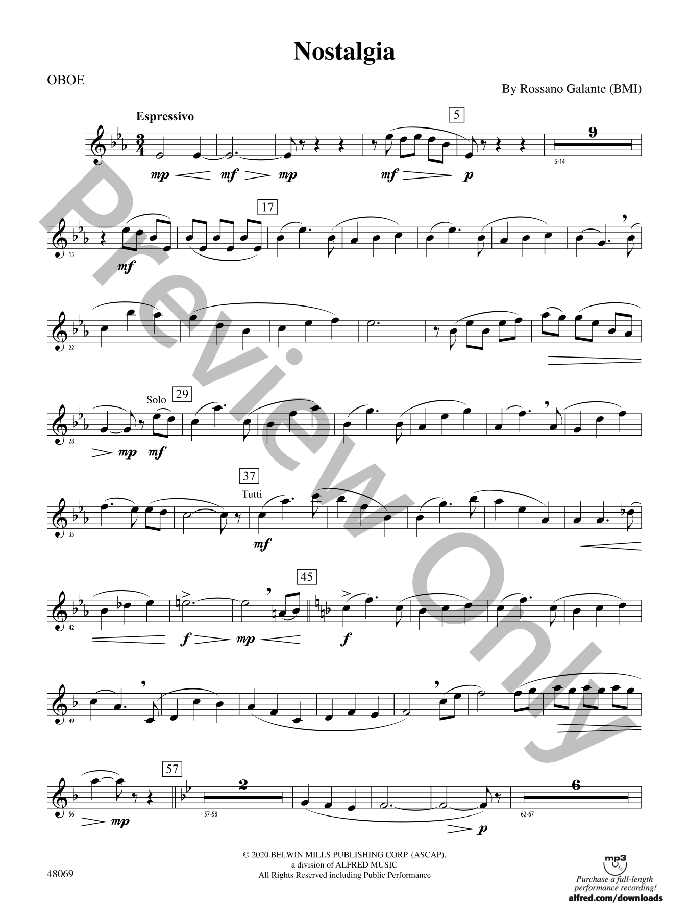 Nostalgia Orchestra Sheet Music | J.W. Pepper