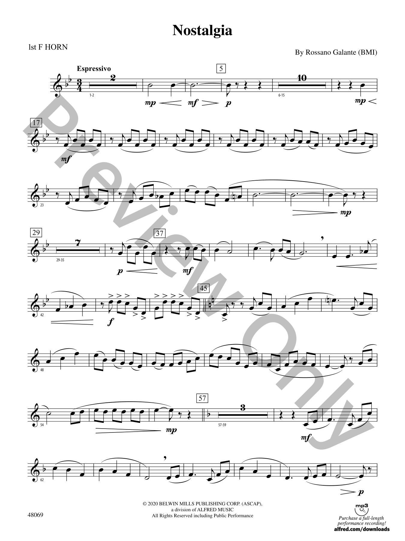 Nostalgia Orchestra Sheet Music | J.W. Pepper