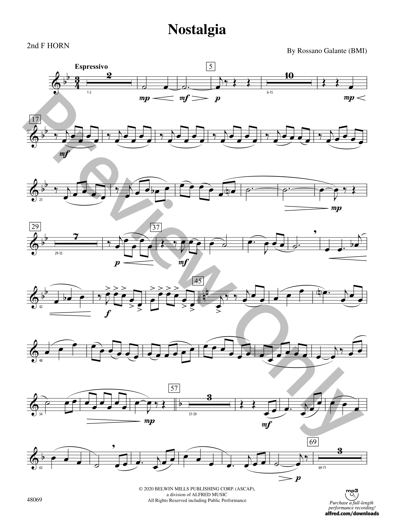 Nostalgia Orchestra Sheet Music | J.W. Pepper