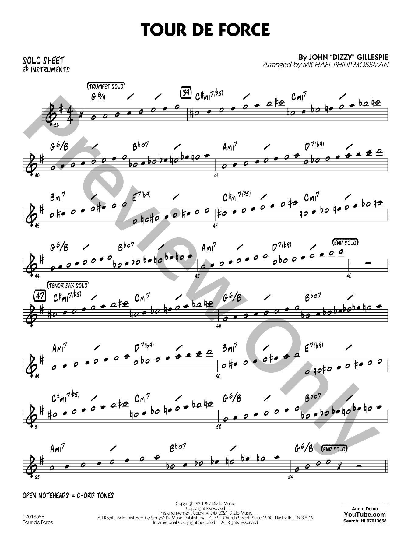 Tour de Force Jazz Sheet Music | J.W. Pepper