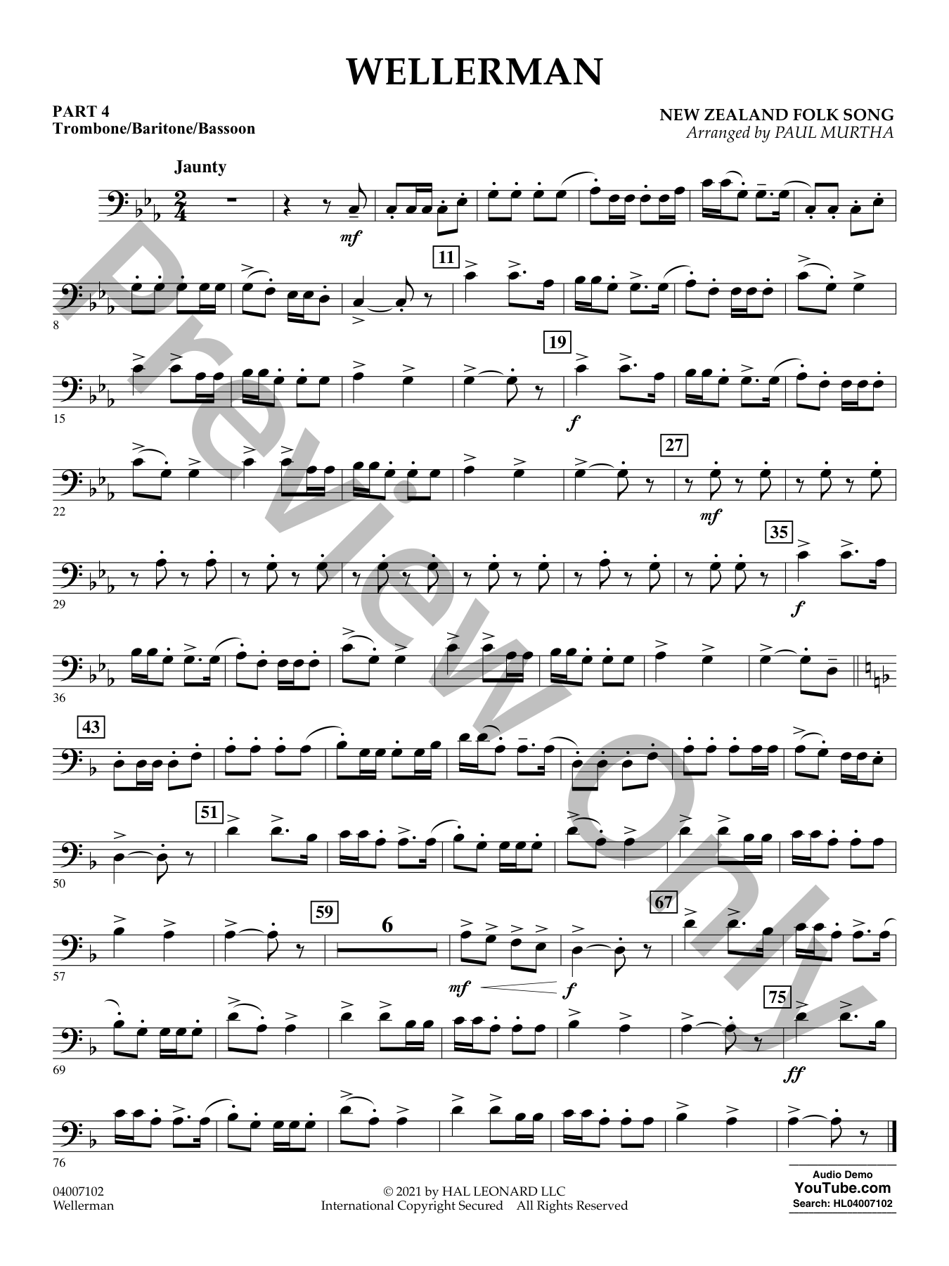 Wellerman Concert Band Sheet Music | J.W. Pepper