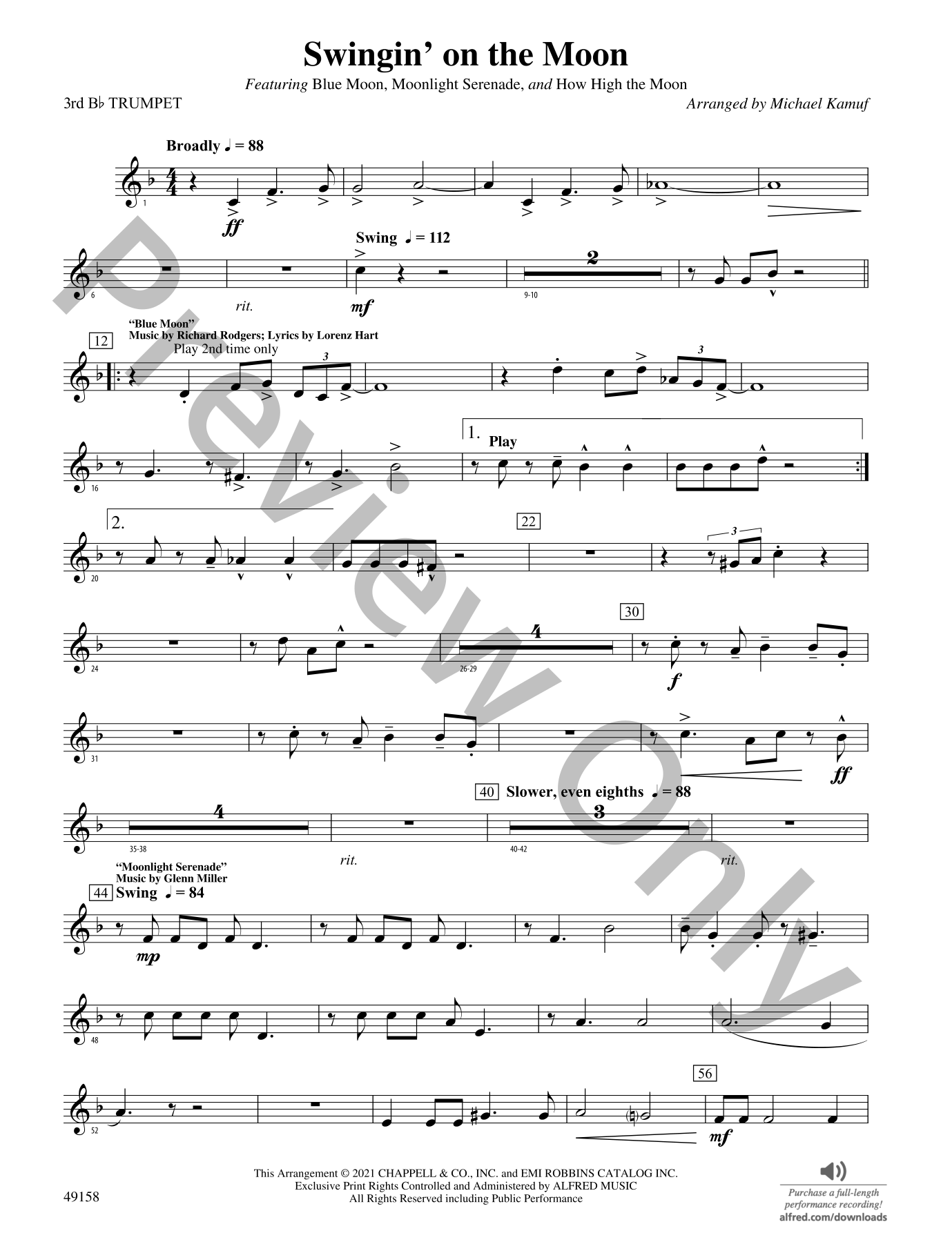 Swingin' on the Moon Concert Band Sheet Music | J.W. Pepper
