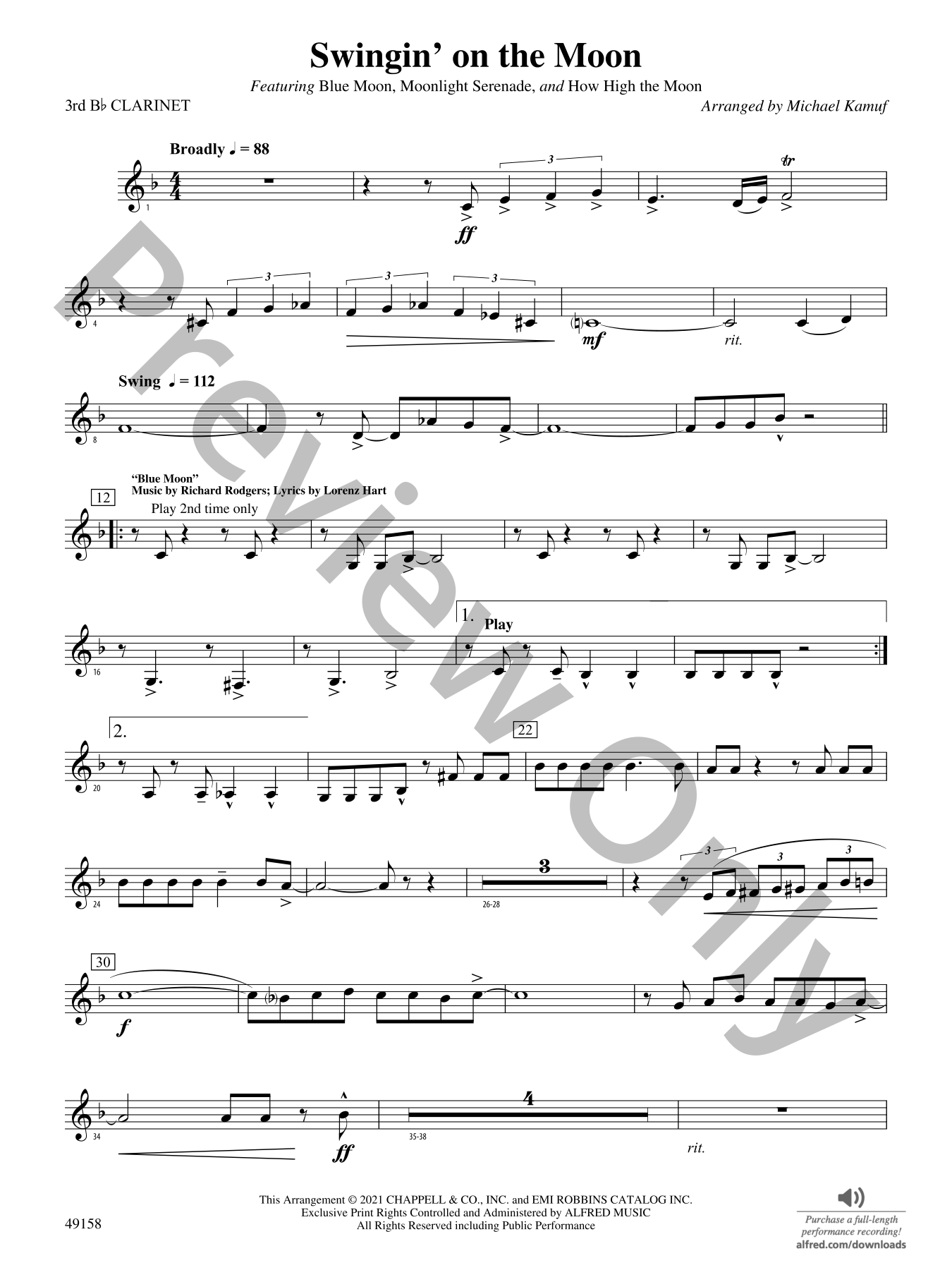 Swingin' on the Moon Concert Band Sheet Music | J.W. Pepper