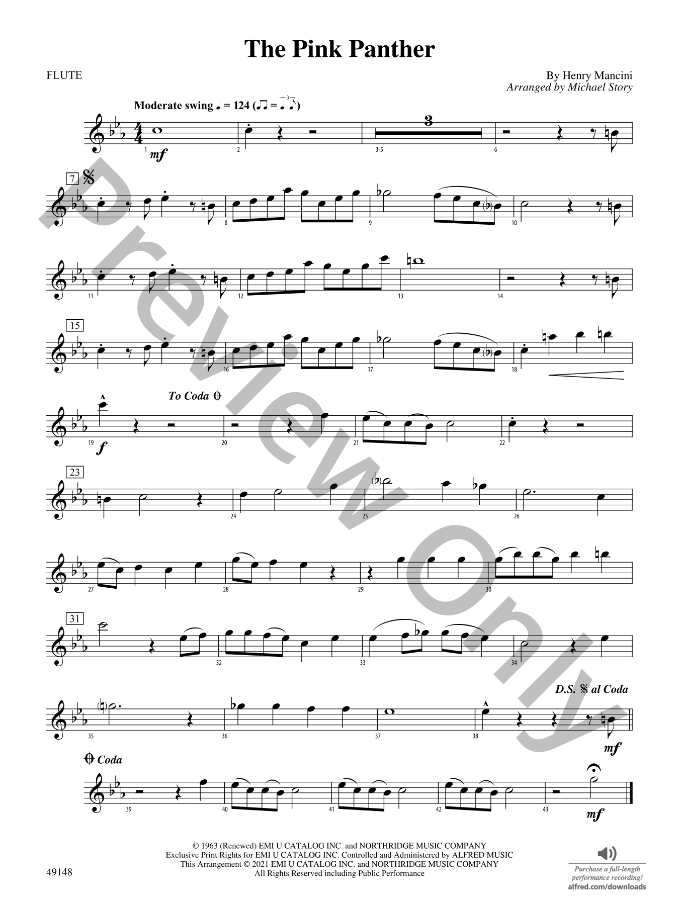 The Pink Panther Concert Band Sheet Music | J.W. Pepper