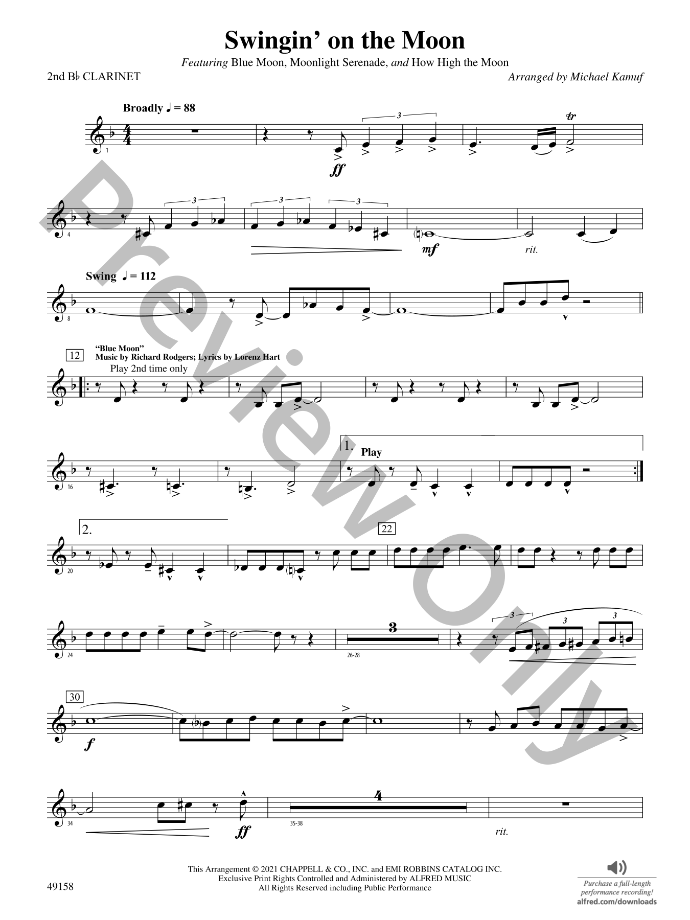 Swingin' on the Moon Concert Band Sheet Music | J.W. Pepper