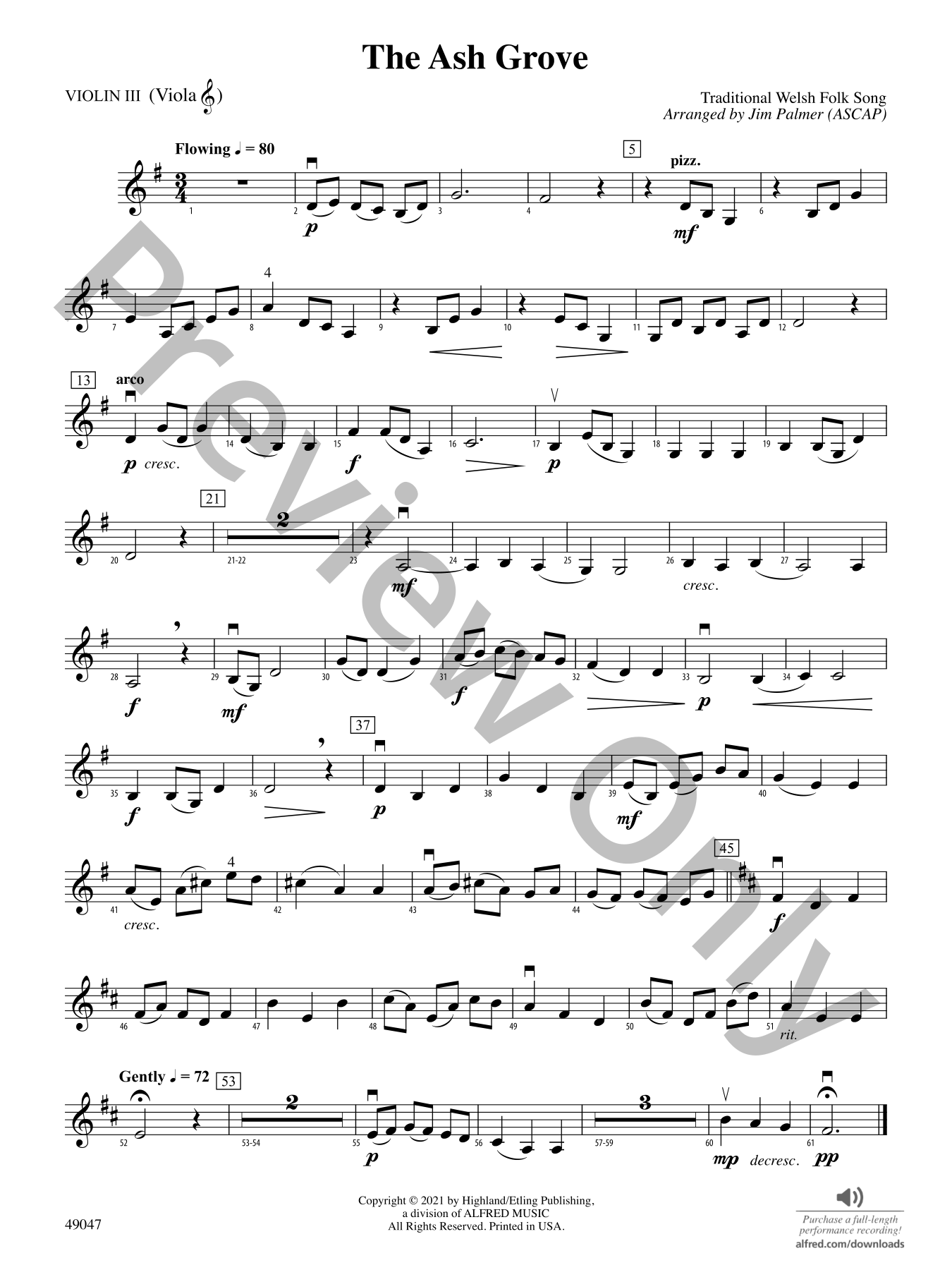 The Ash Grove Orchestra Sheet Music | J.W. Pepper