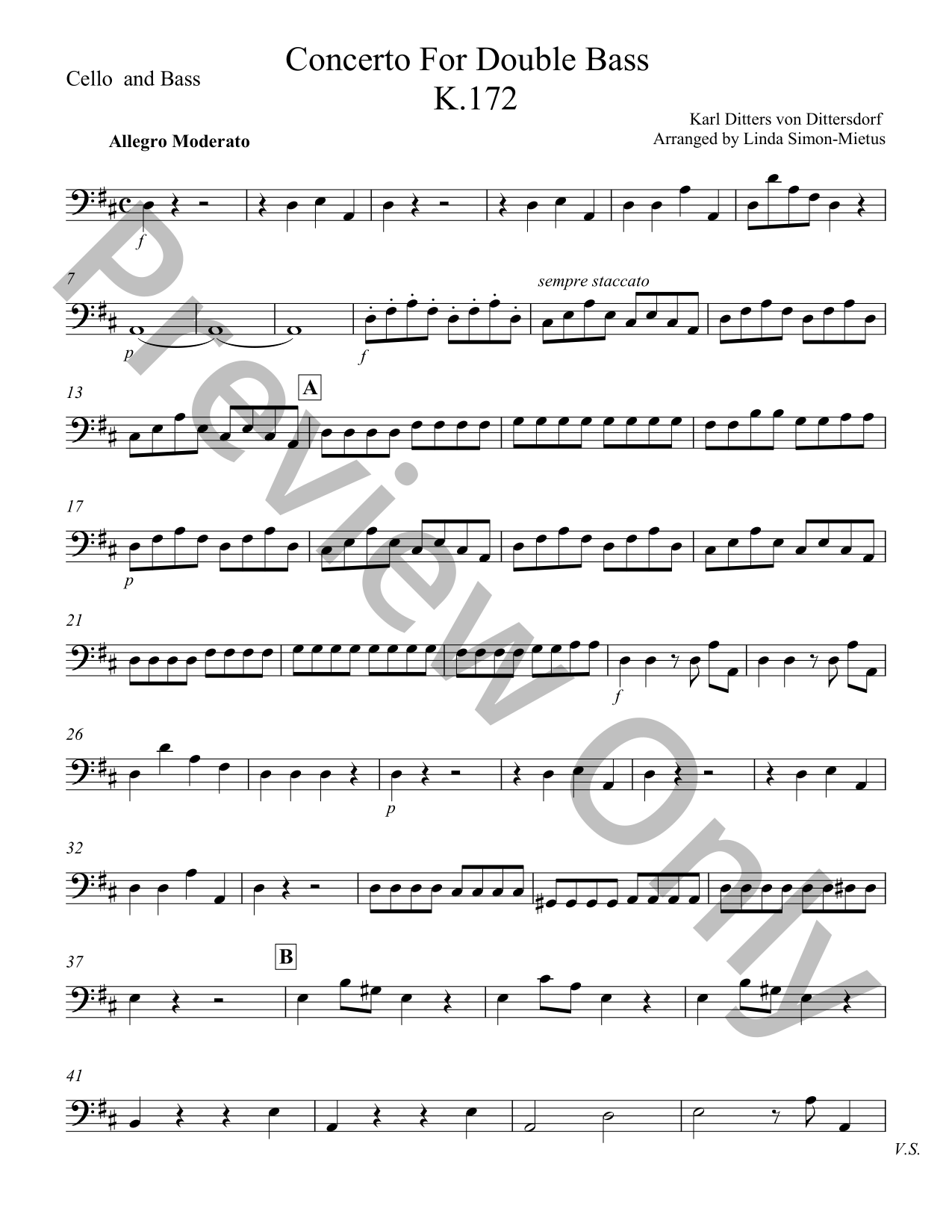 Double Bass Concerto No. 2 Orchestra Sheet Music | J.W. Pepper