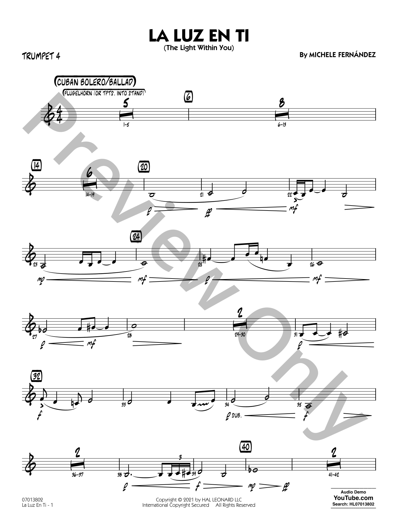 La Luz En Ti Jazz Sheet Music | J.W. Pepper