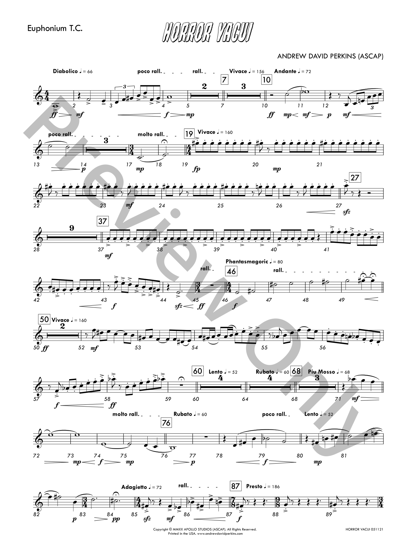 Horror Vacui Concert Band Sheet Music | J.W. Pepper