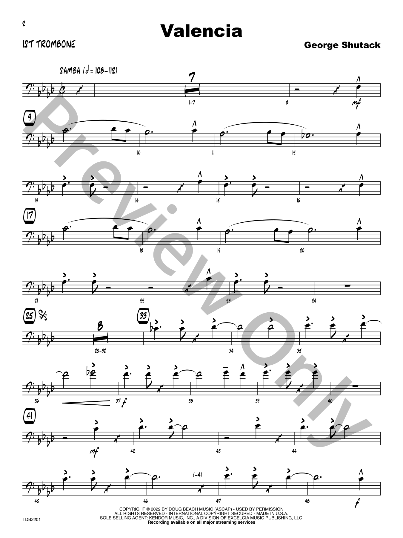 Valencia Jazz Sheet Music | J.W. Pepper