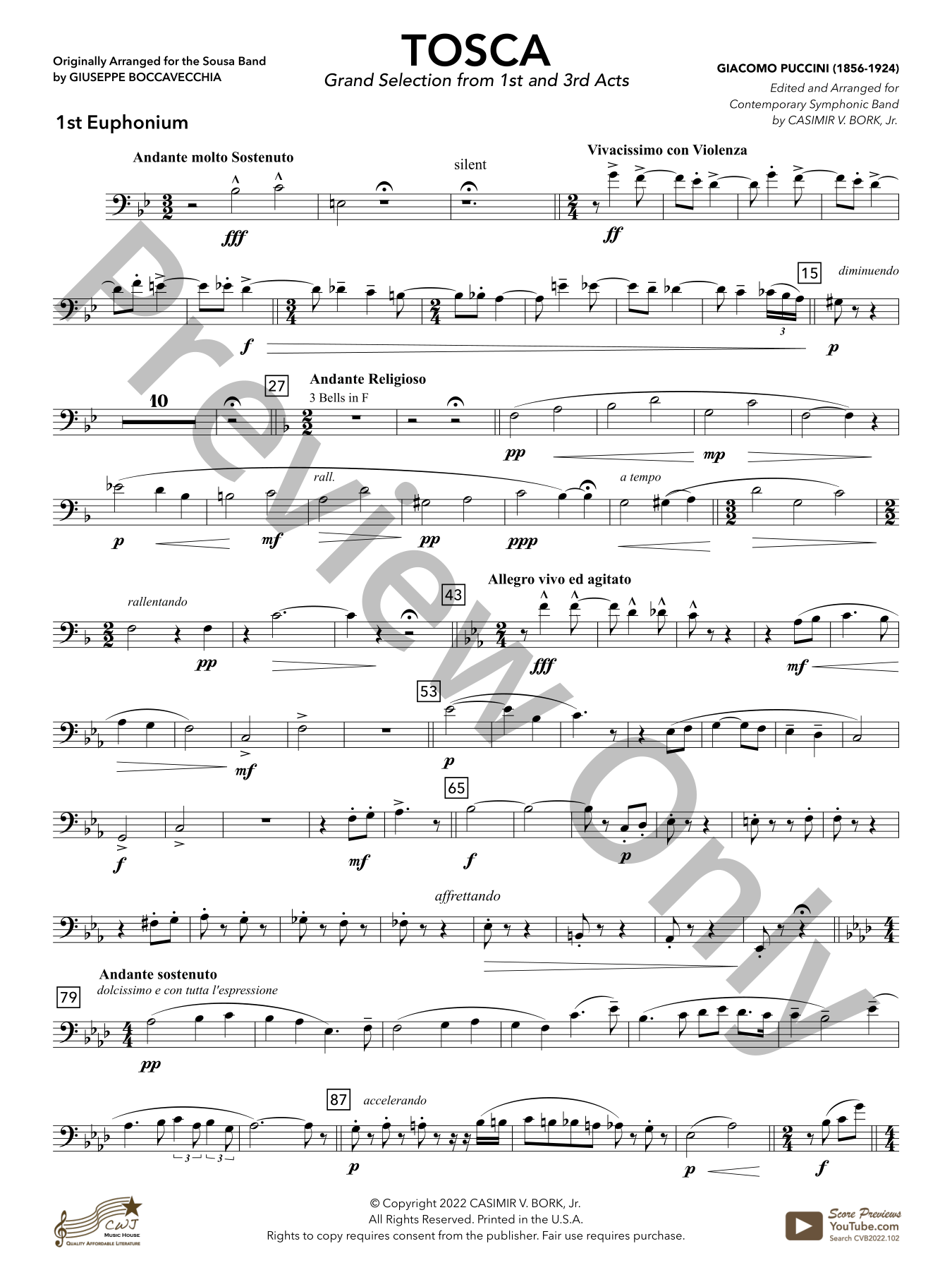 Tosca Concert Band Sheet Music | J.W. Pepper