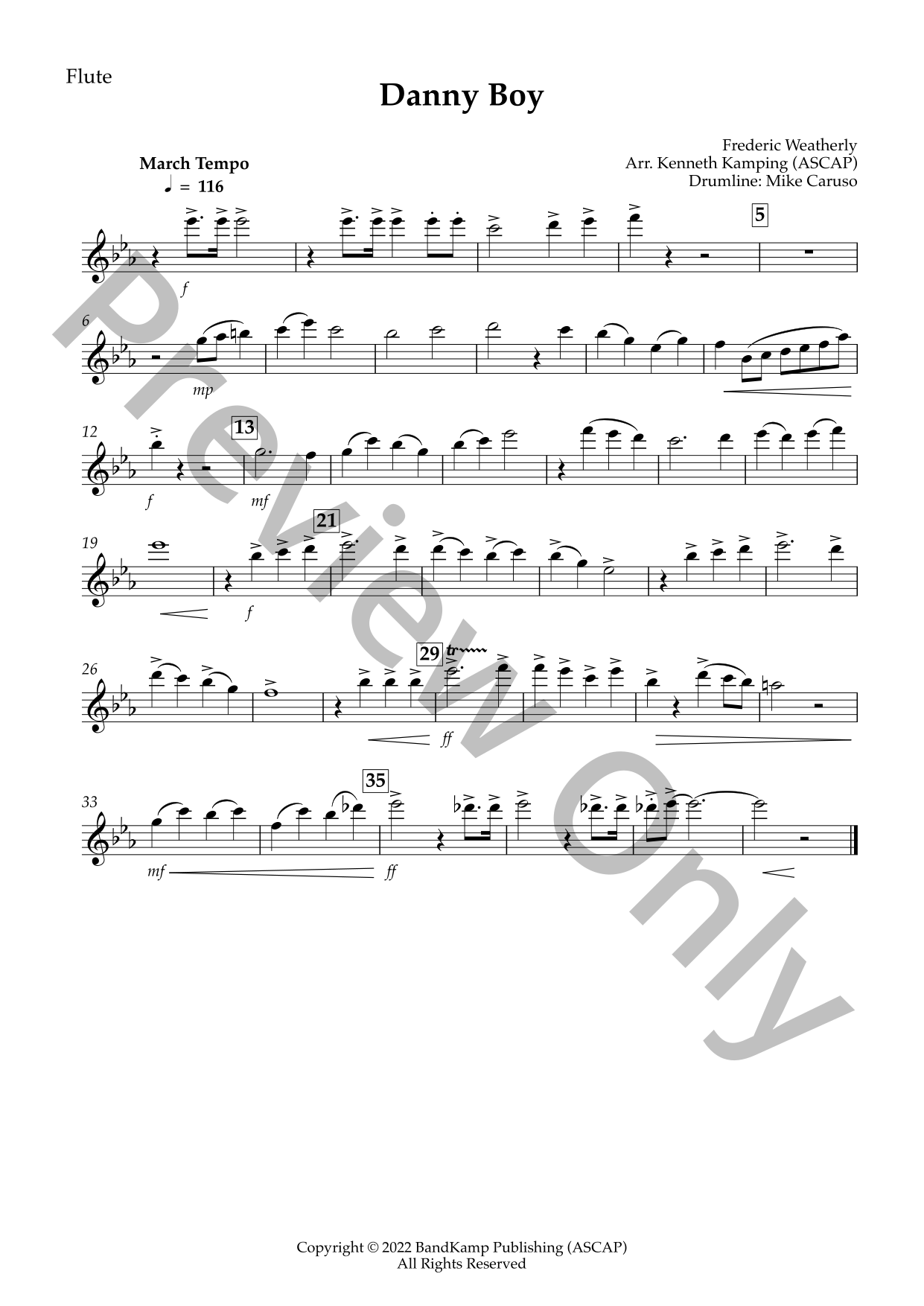 Danny Boy Marching Band Sheet Music | J.W. Pepper