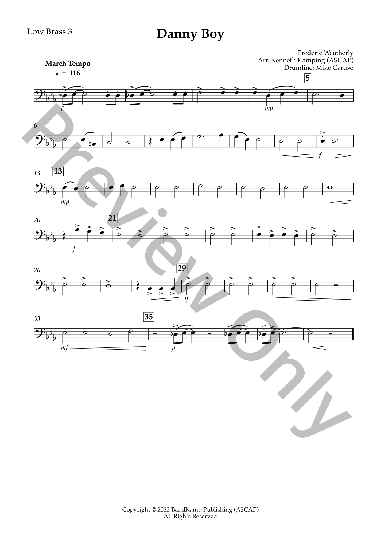 Danny Boy Marching Band Sheet Music | J.W. Pepper
