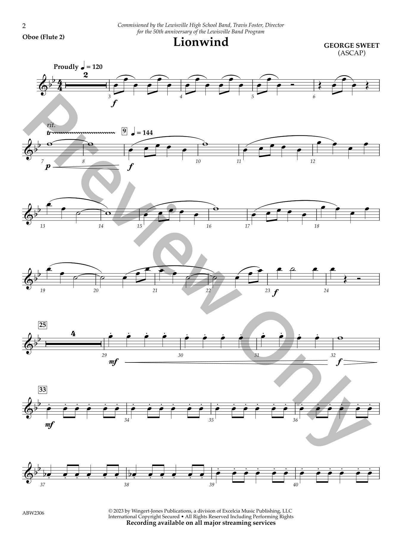 Lionwind Concert Band Sheet Music | J.W. Pepper