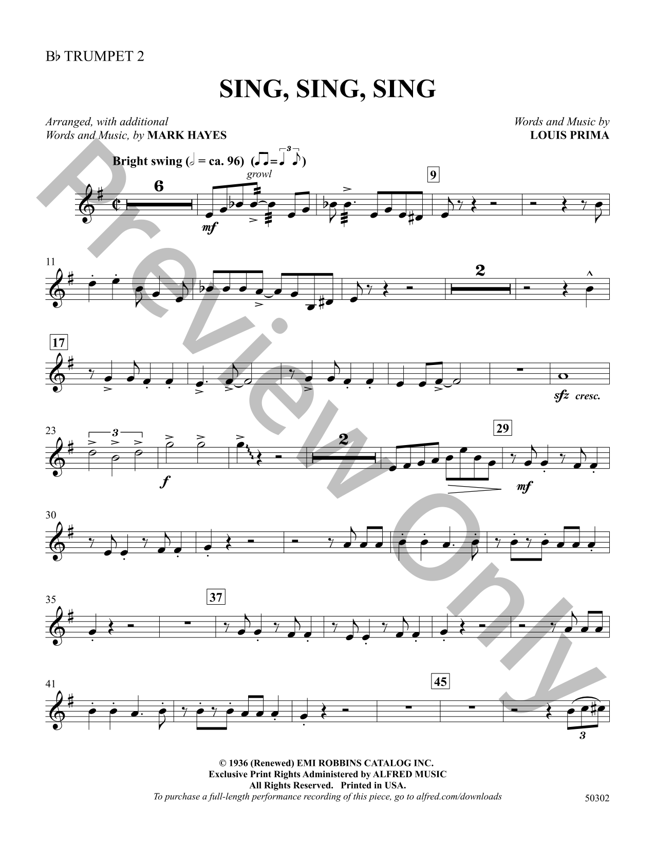 Sing, Sing, Sing Choral Sheet Music | J.W. Pepper