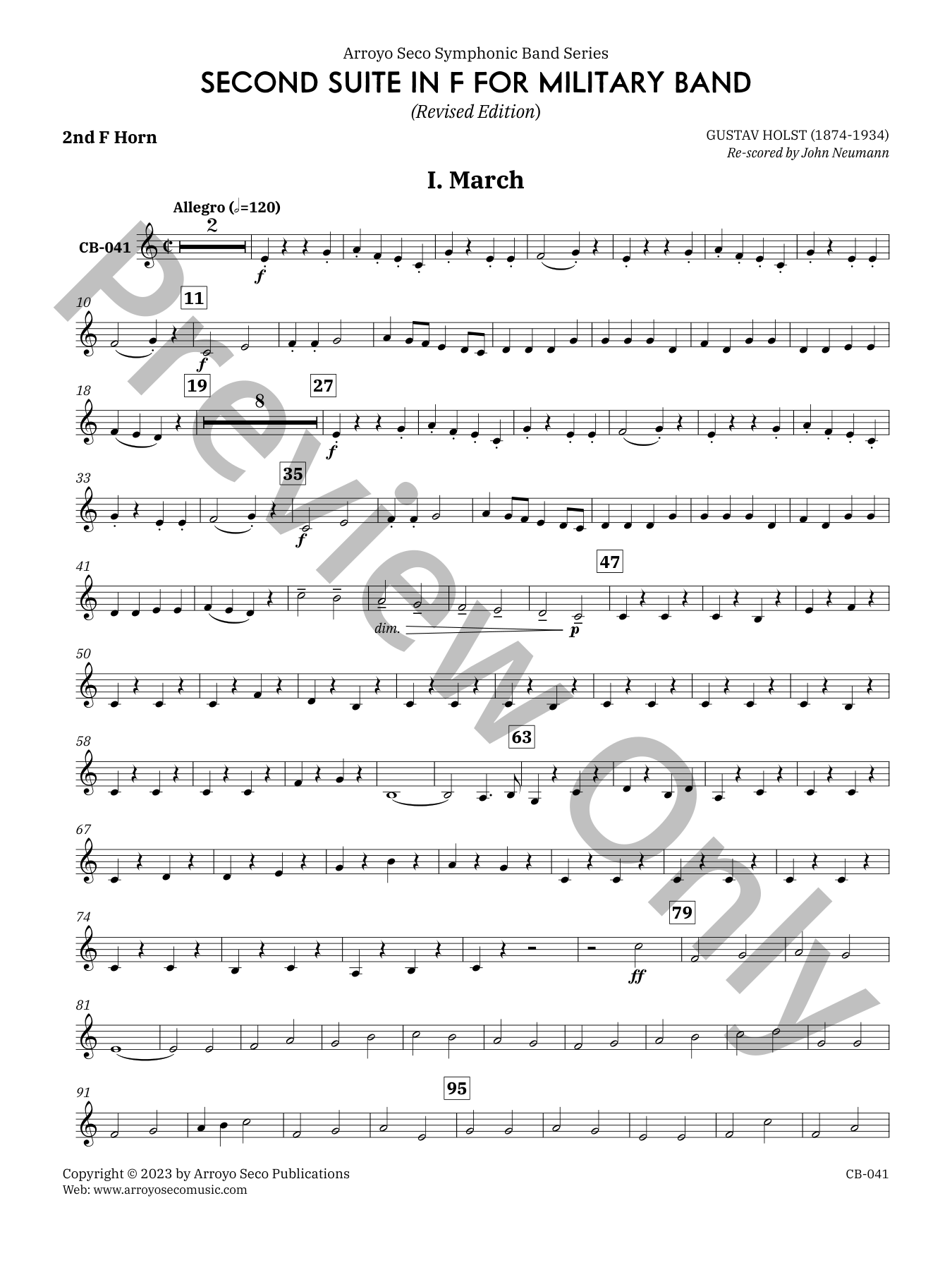 Second Suite in F for Military Band Concert Band Sheet Music