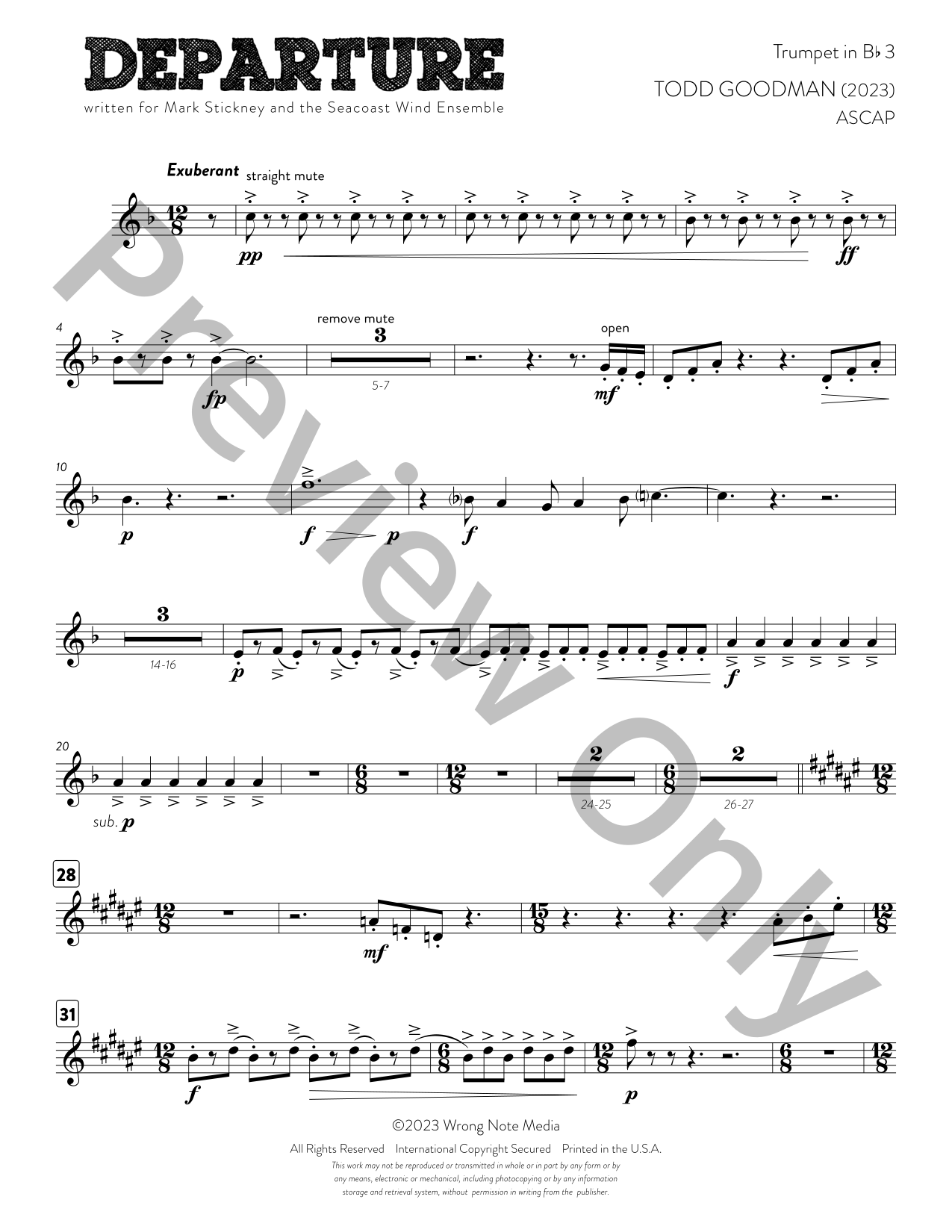 邦楽 JAM STRINGS THE DEPARTURE Departure Concert Band Sheet Music | J.W. Pepper