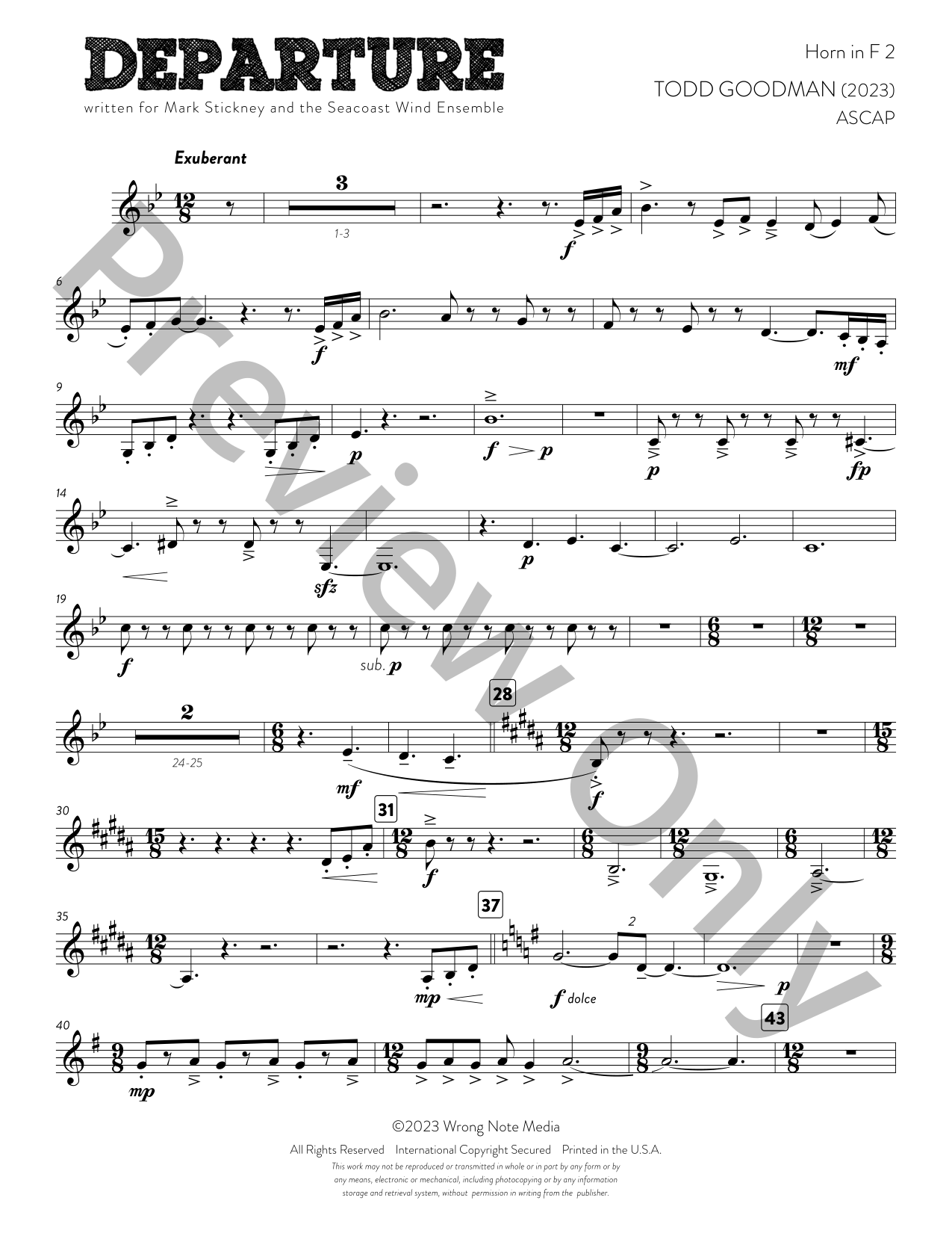 邦楽 JAM STRINGS THE DEPARTURE Departure Concert Band Sheet Music | J.W. Pepper