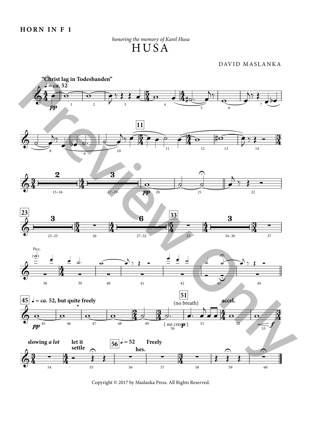 Husa : For Wind Ensemble Band Full Score | J.W. Pepper