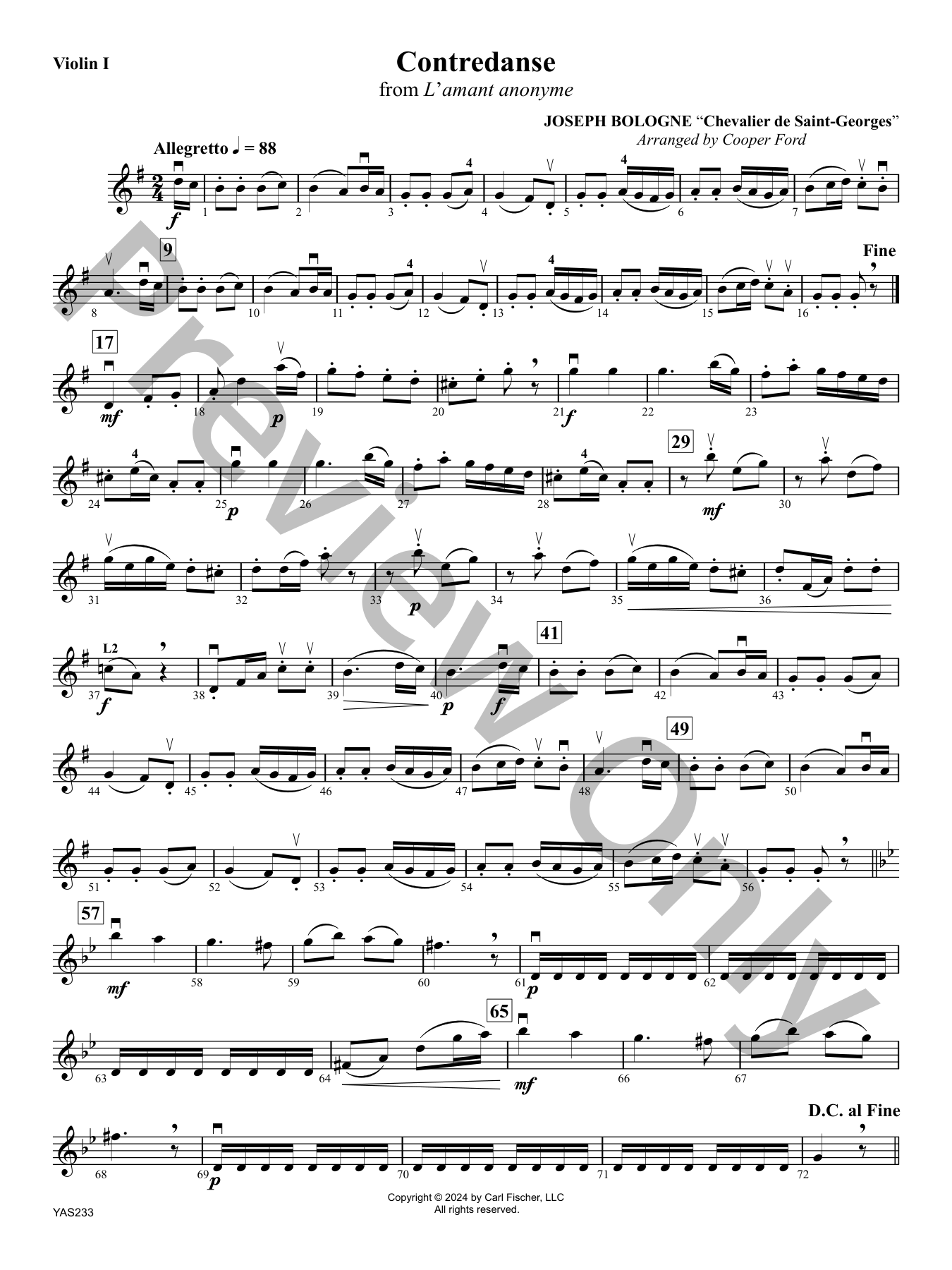 Contredanse Orchestra Sheet Music | J.W. Pepper
