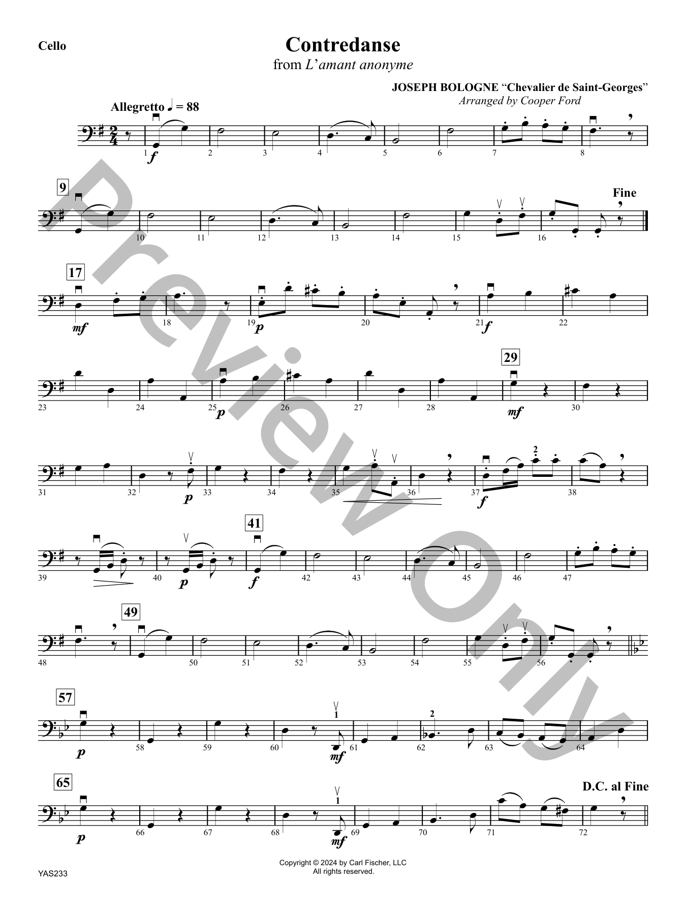 Contredanse Orchestra Sheet Music | J.W. Pepper