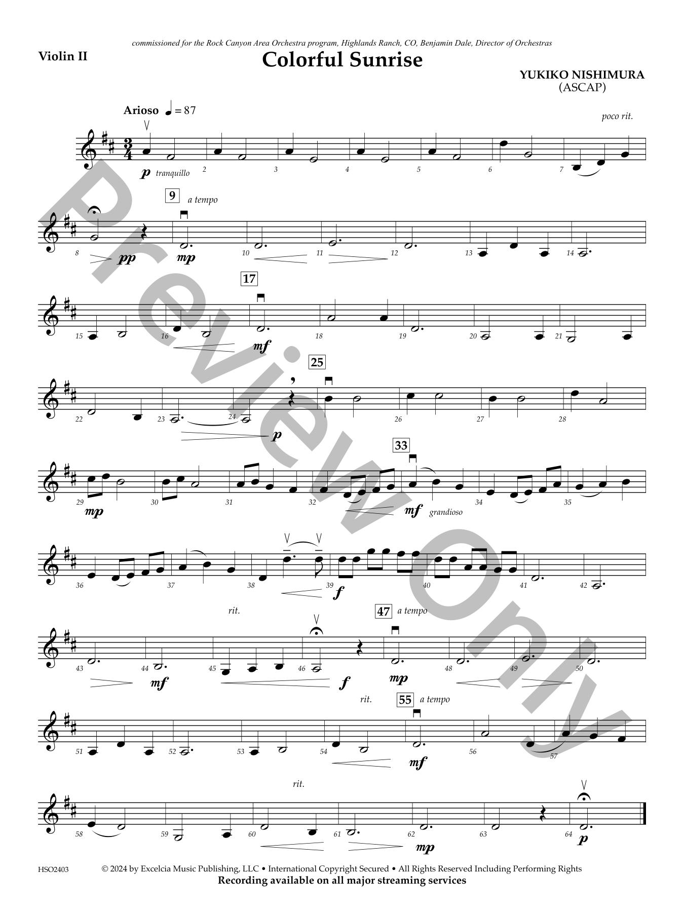 Colorful Sunrise Orchestra Sheet Music | J.W. Pepper