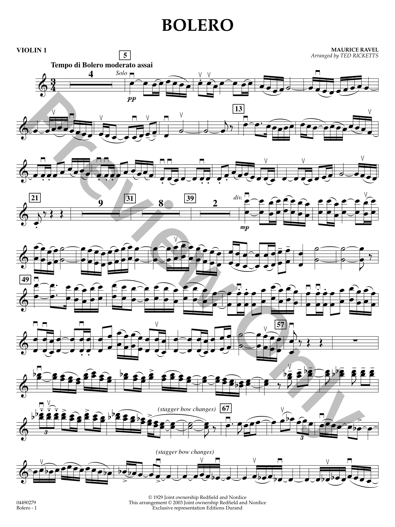 Bolero Orchestra Sheet Music | J.W. Pepper