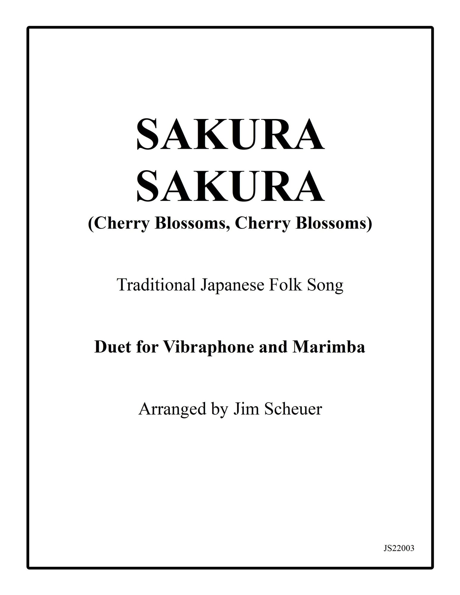 Sakura Sakura Sheet Music | J.W. Pepper