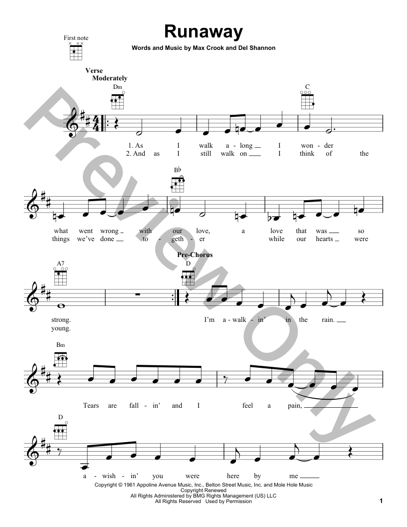 Runaway Guitar/Fretted Sheet Music | J.W. Pepper